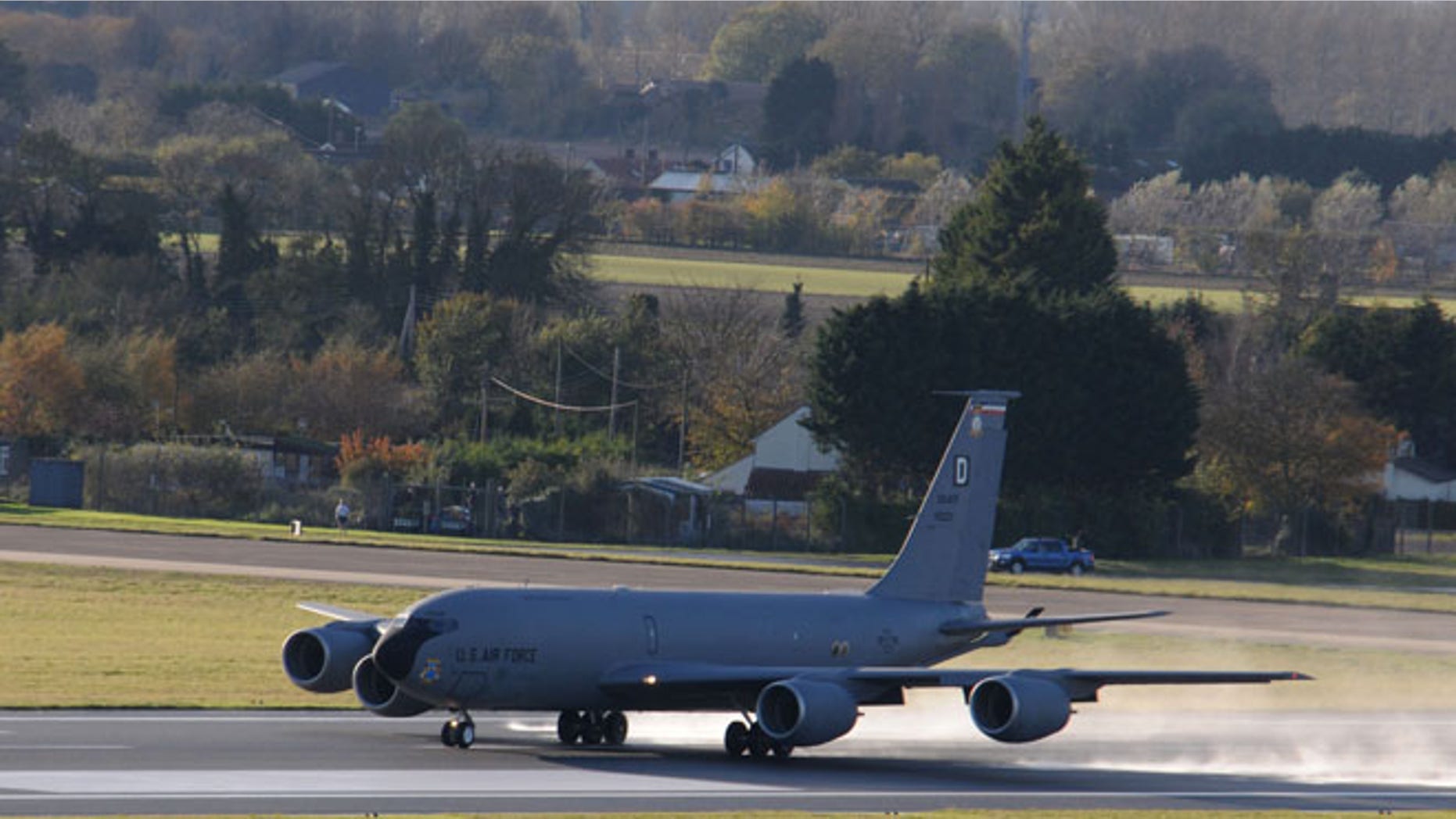A KC-135 Stratotanker takes off Nov. 12, 2014 at RAF Mildenhall, England.