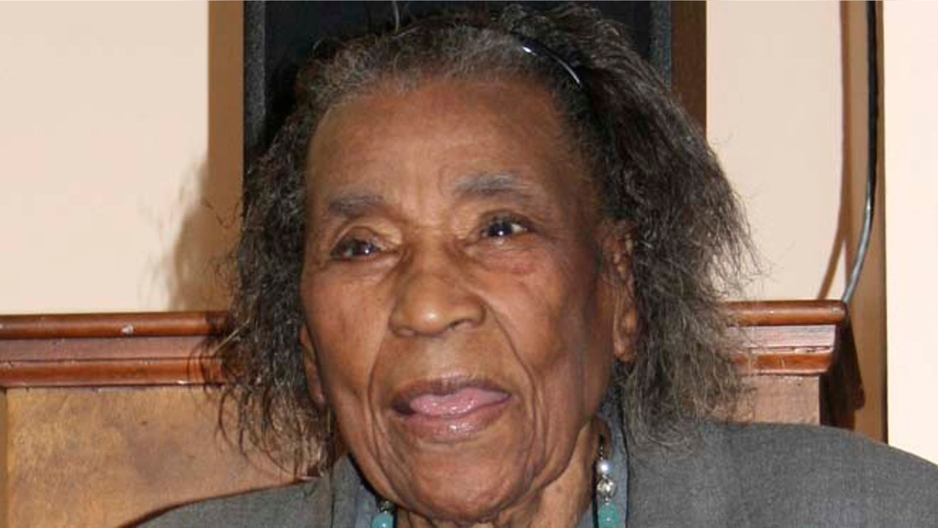 January 9, 2009: Amelia Boynton Robinson speaks to visitors at a National Parks Service facility in Tuskegee, Alabama.