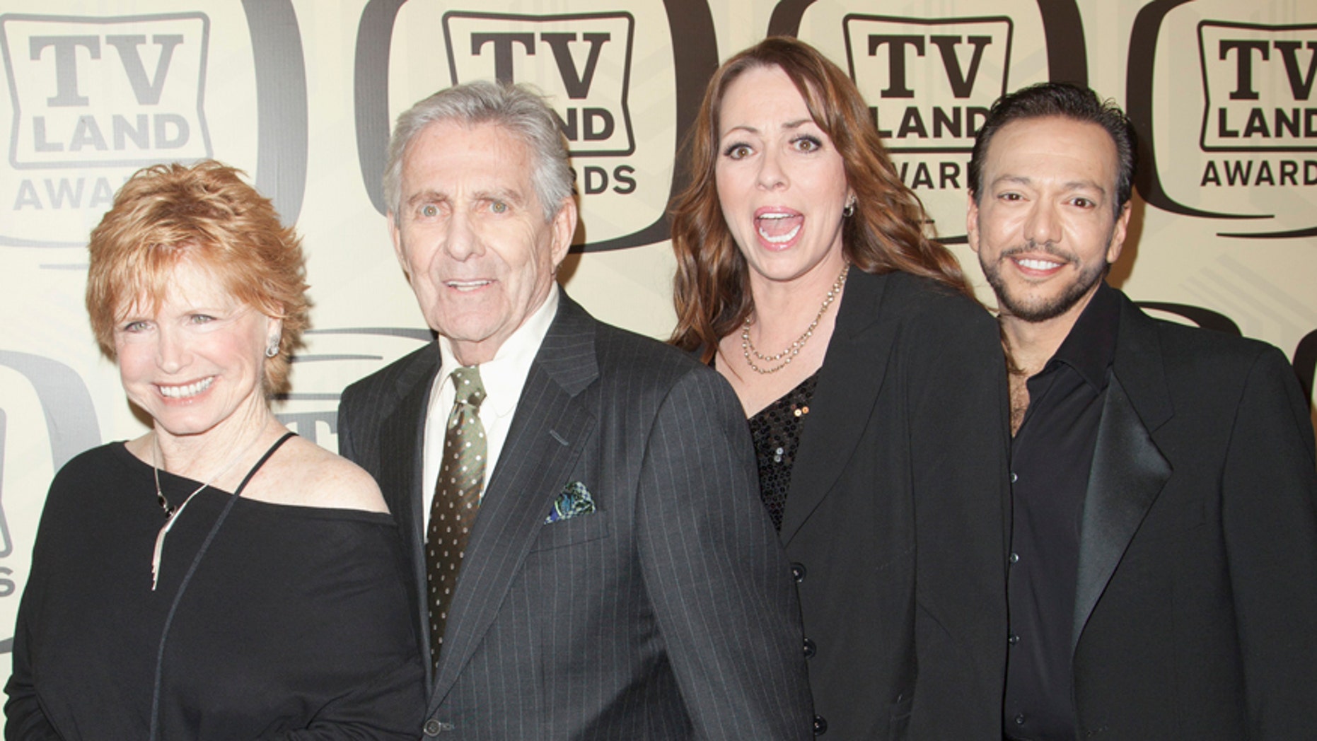 Actors Bonnie Franklin (L to R), Pat Harrington Jr, Mackenzie Phillips and Glenn Scarpelli arrive for the 10th Annual TV Land Awards at the Lexington Avenue Armory in New York April 14, 2012.