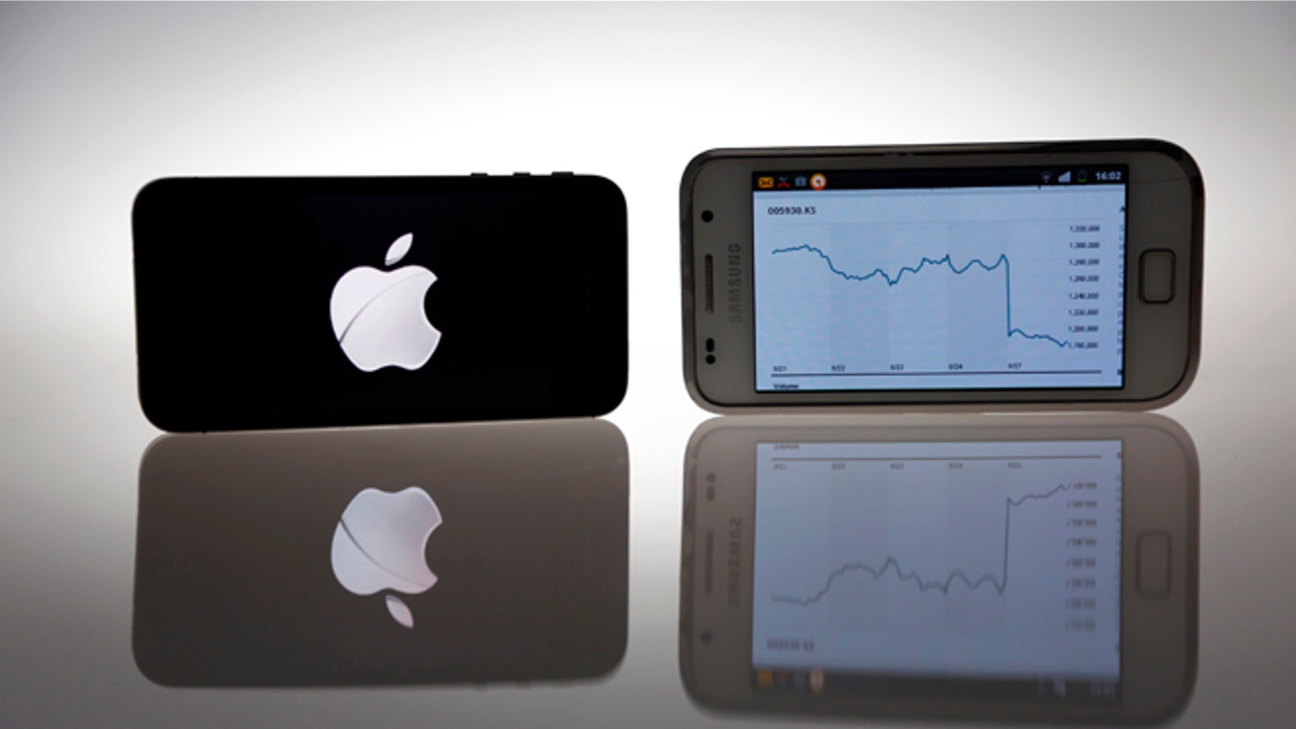 Aug. 27, 2012: An Apple IPhone 4s and Samsung Galaxy S are seen in this illustration photo in Berlin.
