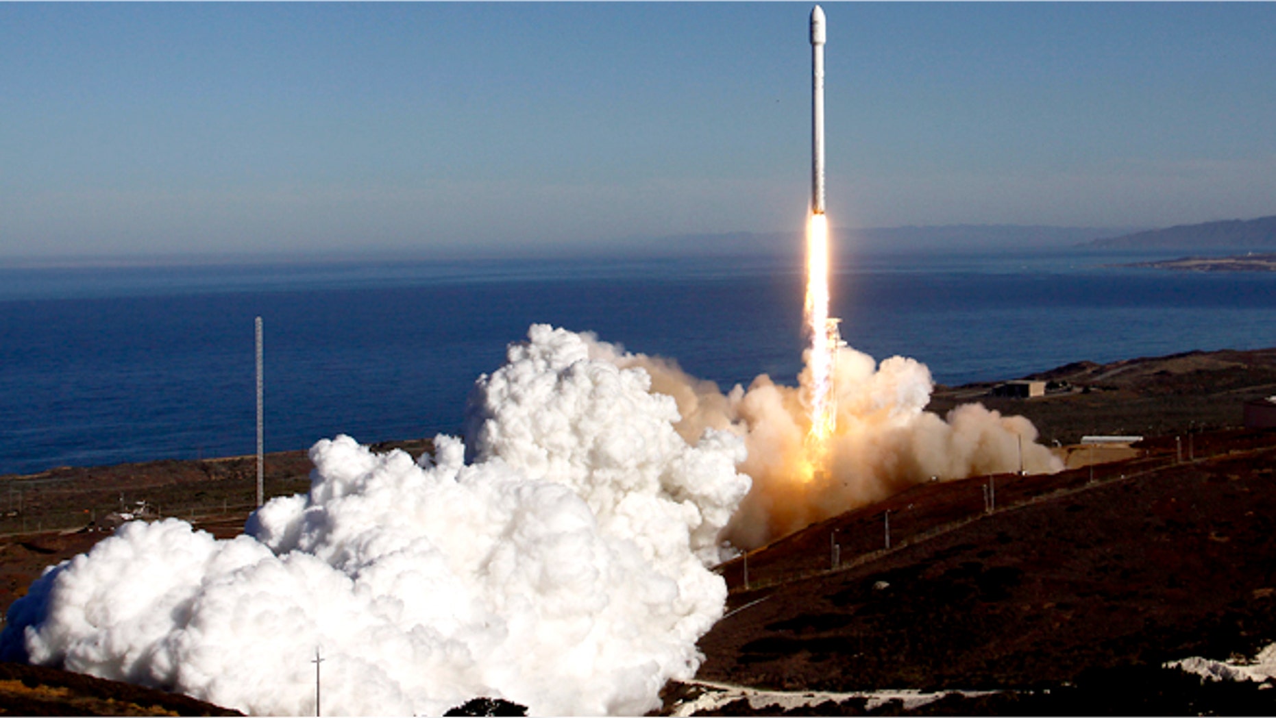 A Falcon 9 rocket, built and flown by Space Exploration Technologies, or SpaceX, soared off a newly refurbished, leased launch pad at Vandenberg Air Force Station on September 29, 2013.