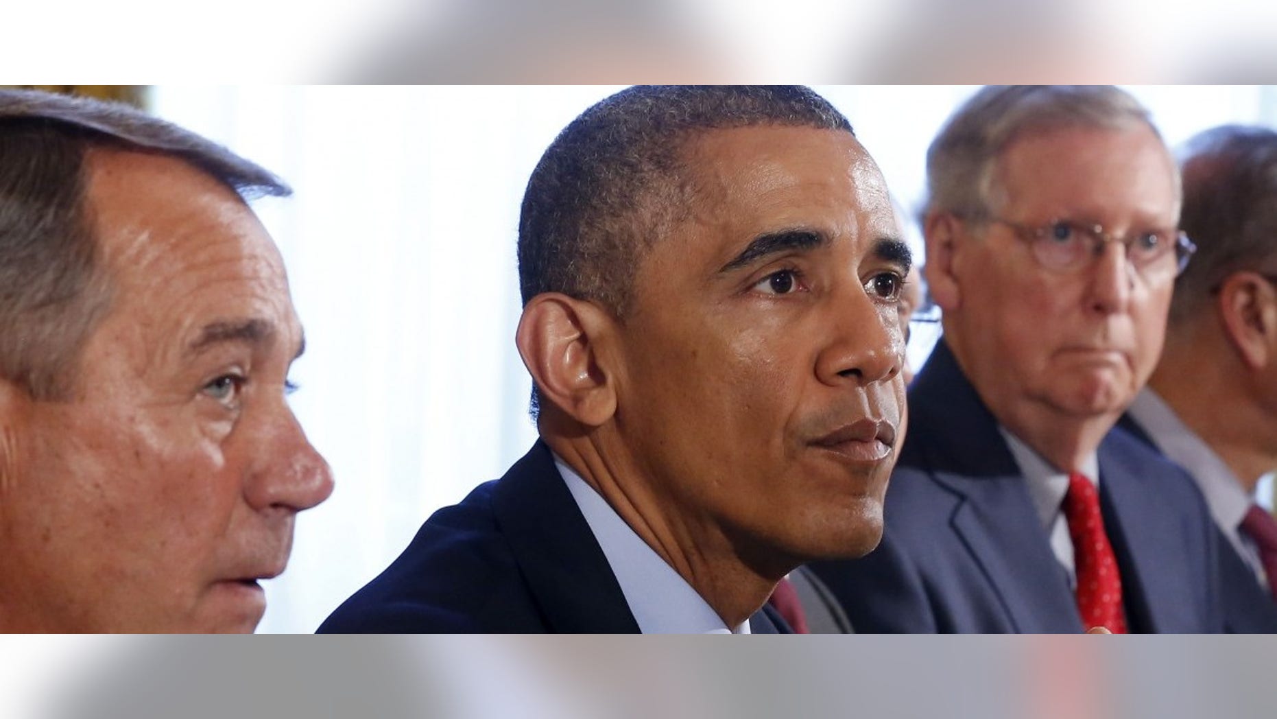 U.S. President Obama hosts a luncheon for bi-partisan Congressional leaders in the Old Family Dining Room at the White House in Washington