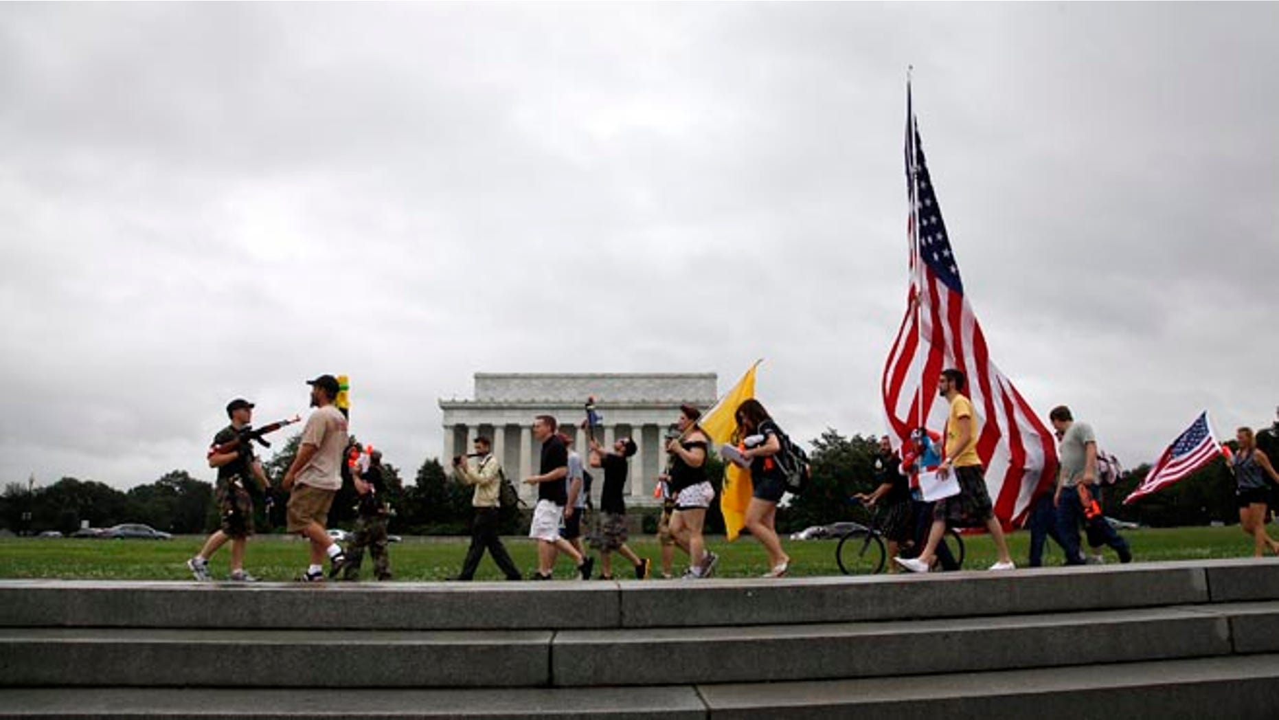 FILE: July 3, 2013: A Second Amendment rally organized by a Libertarian website at the Lincoln Memorial, in Washington, D.C.