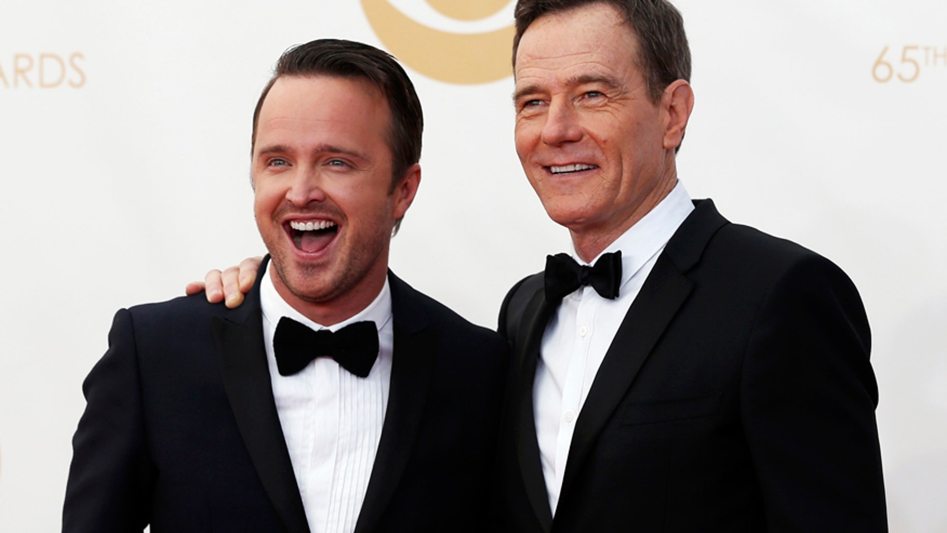 Actors Aaron Paul (L) and Bryan Cranston from the AMC's series "Breaking Bad."