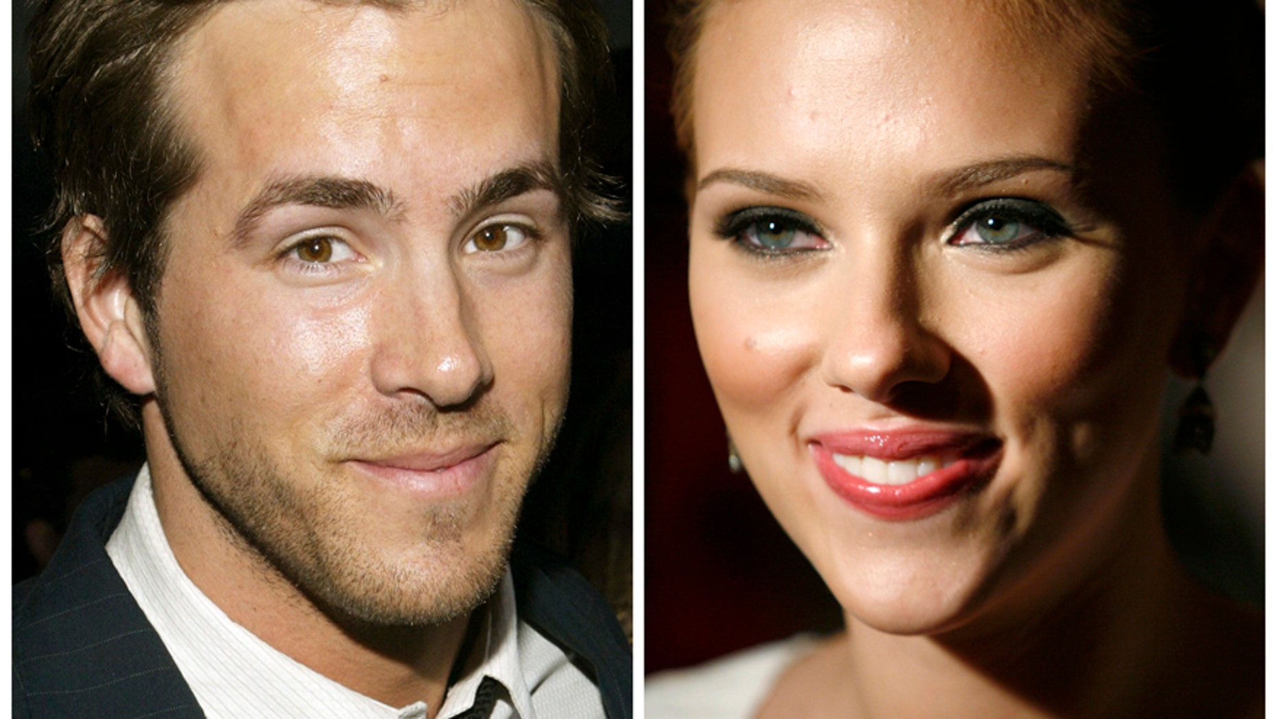 Actor Ryan Reynolds is pictured in Hollywood, California in April 7, 2005 and actress Scarlett Johansson (R) is pictured in New York City in July 26, 2006 in this combination photo.