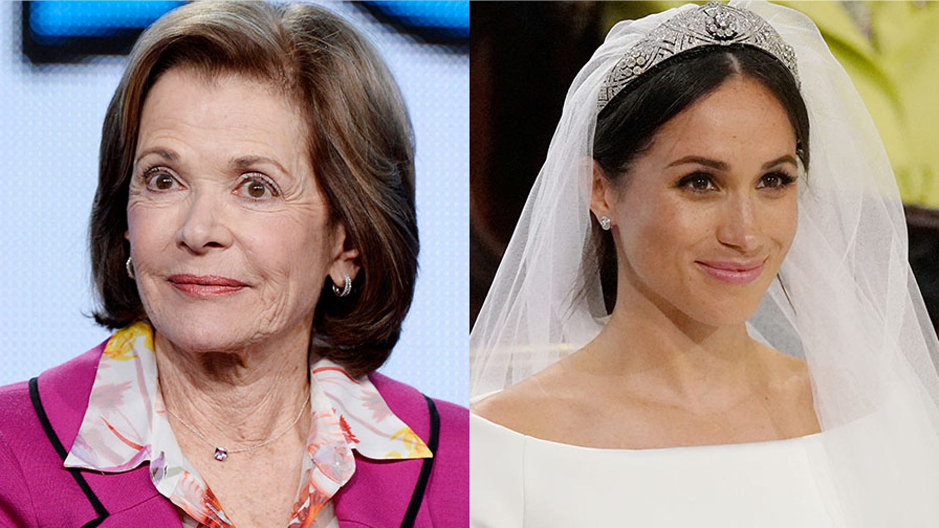 Jessica Walter (left) got candid about the racy scene made by now Duchess of Sussex Meghan Markle in the "90210" reboot.