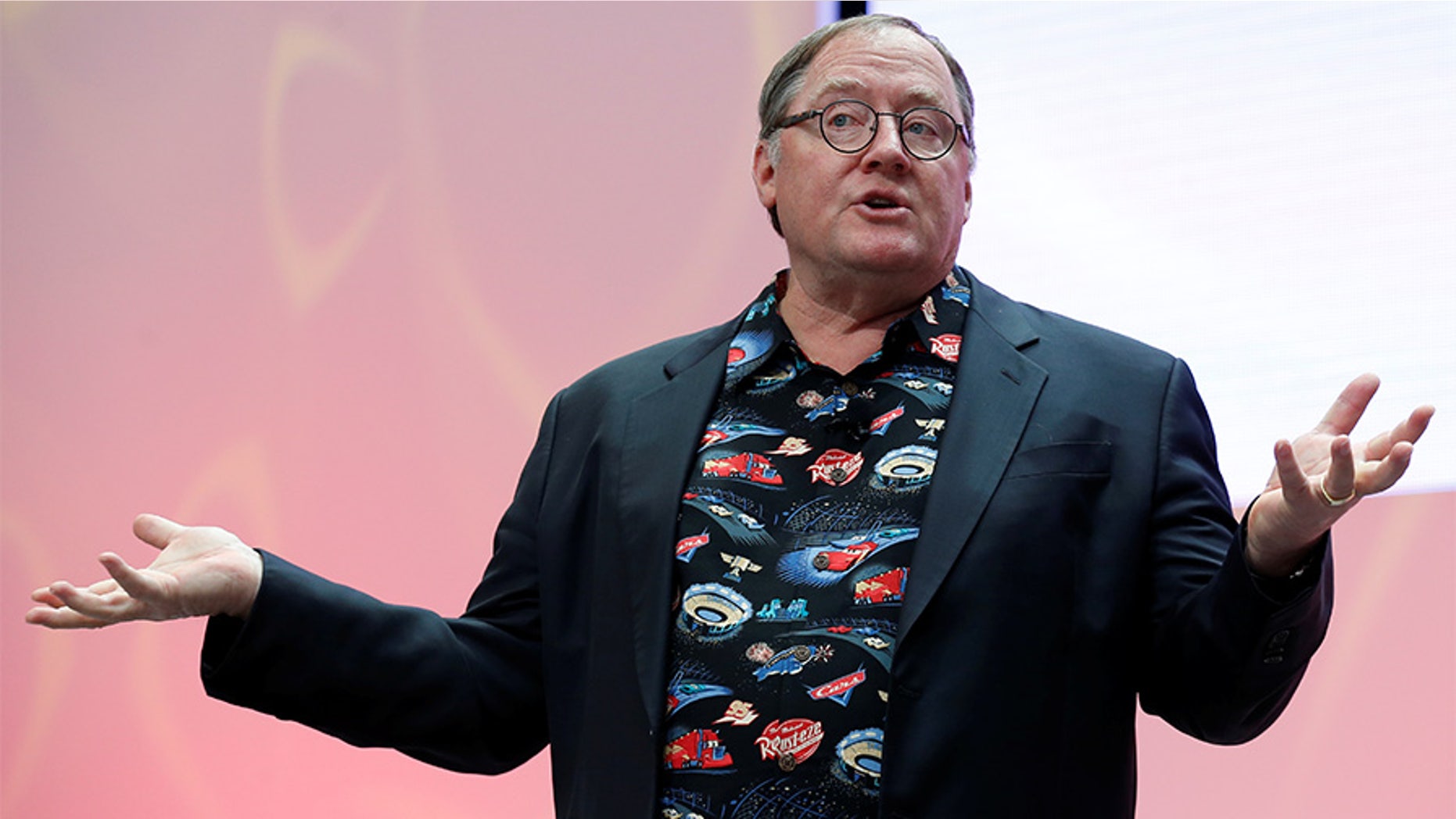 John Lasseter, Chief Creative Officer of Walt Disney and Pixar Animation Studios, speaks during the North American International Auto Show in Detroit, Michigan, U.S., January 8, 2017. REUTERS/Brendan McDermid - RC1F00107D90