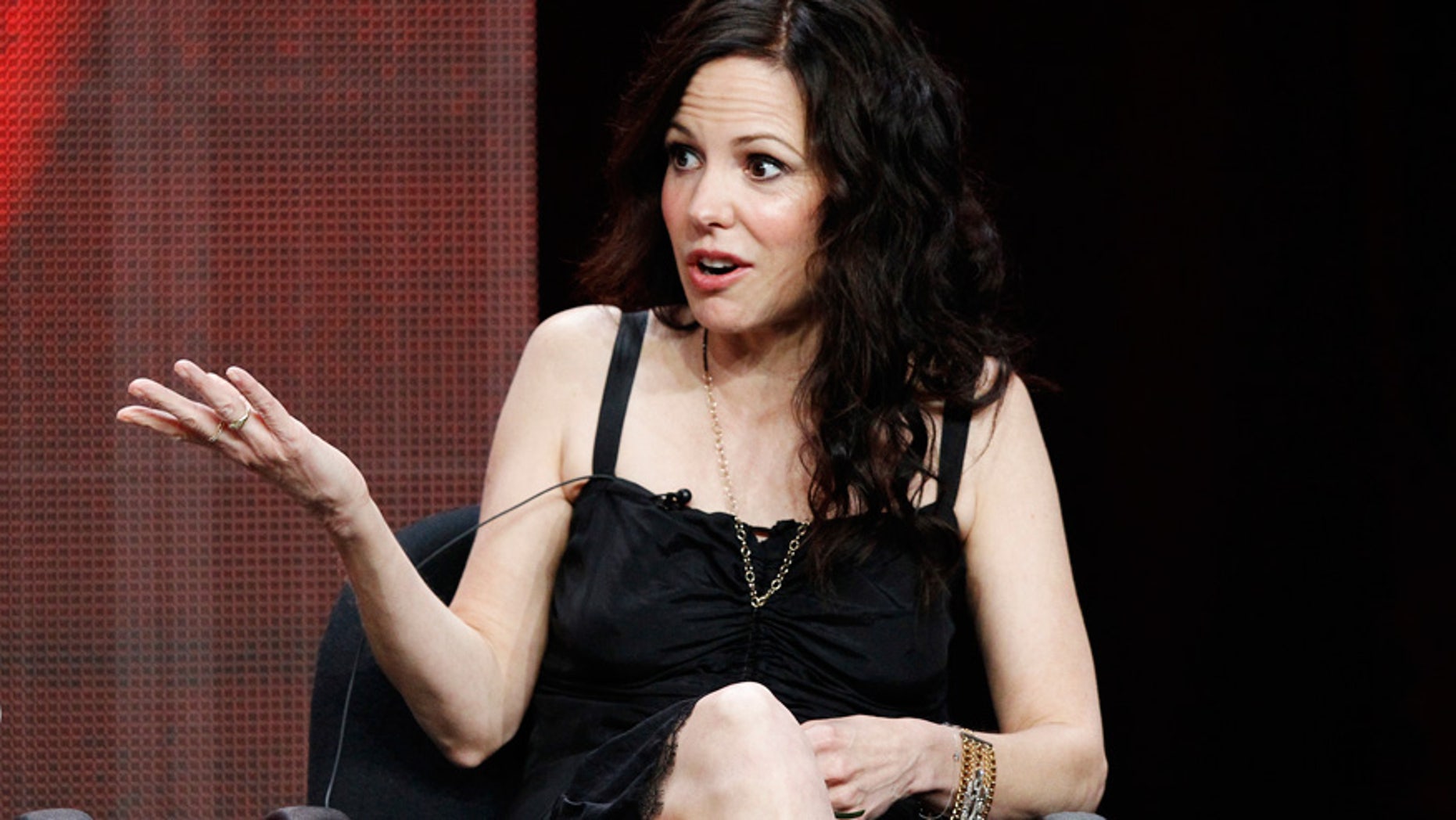 Cast member Mary-Louise Parker speaks at a panel for "Weeds" during the Showtime television portion of the Television Critics Association Summer press tour in Beverly Hills.
