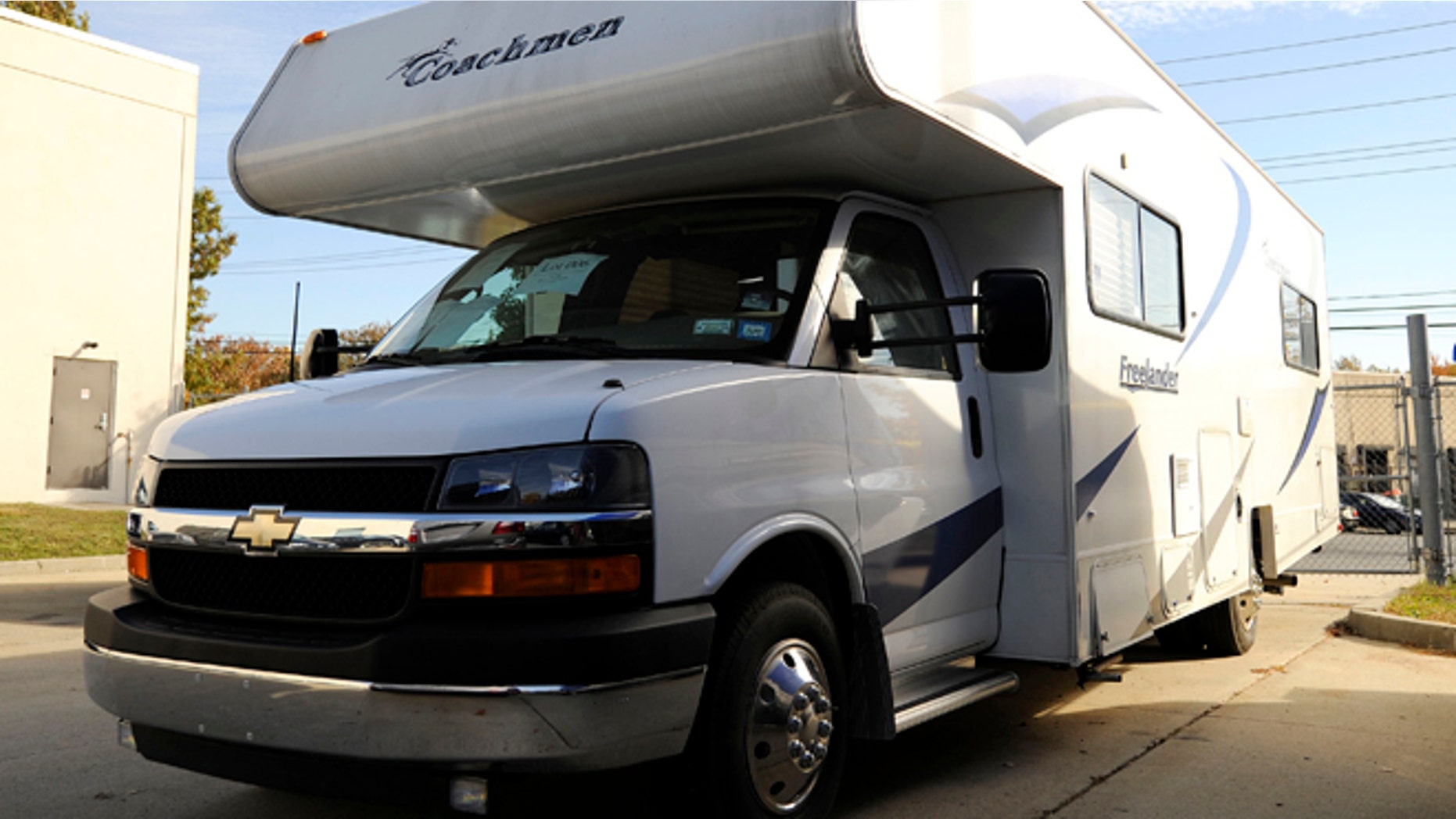 FILE: A dozen friends heading to the Kentucky Derby for a bachelor party found a man’s body in their rented RV, similar to the one photographed.
