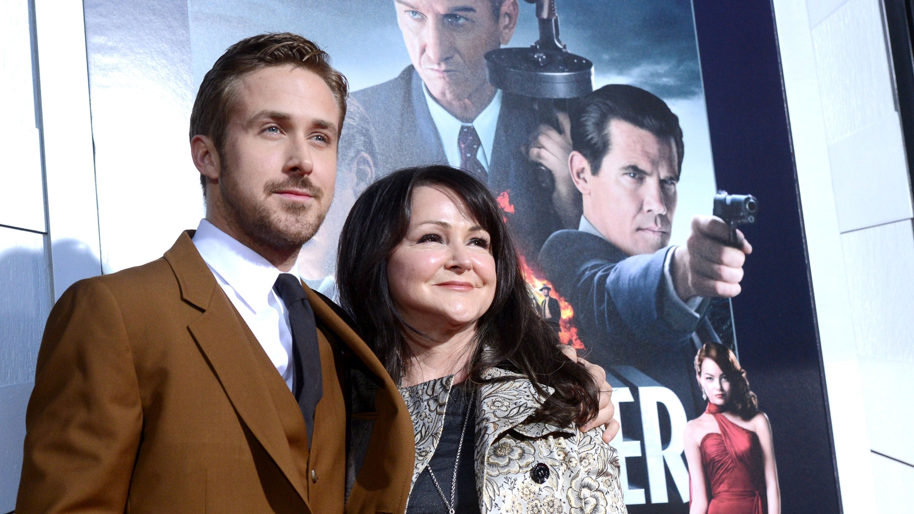 HOLLYWOOD, CA - JANUARY 07: Actor Ryan Gosling and Donna Gosling arrive at Warner Bros. Pictures' "Gangster Squad" premiere at Grauman's Chinese Theatre on January 7, 2013 in Hollywood, California. (Photo by Kevin Winter/Getty Images)