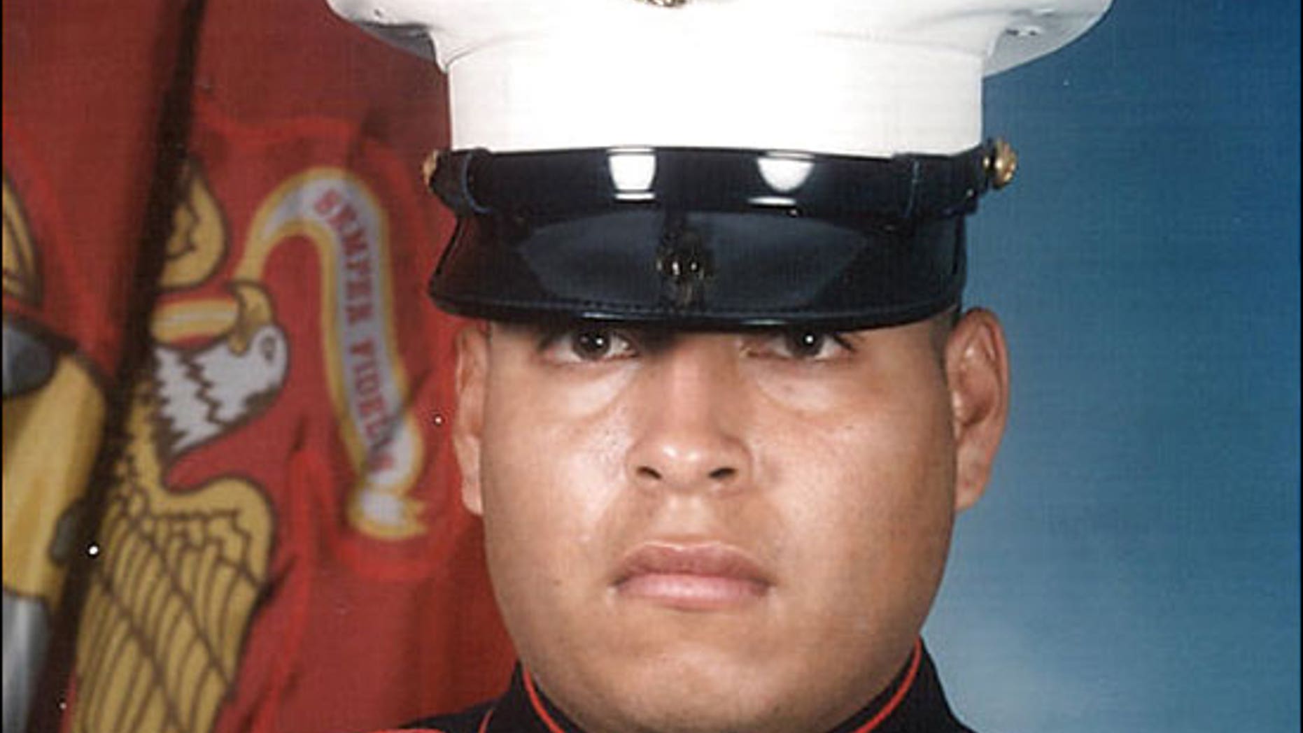 Marine Corps Sgt. Rafael Peralta, who died in Iraq, has been mentioned as an alternative to Cesar Chavez for the name of a cargo ship under construction in San Diego. (U.S. Marines via AP)
