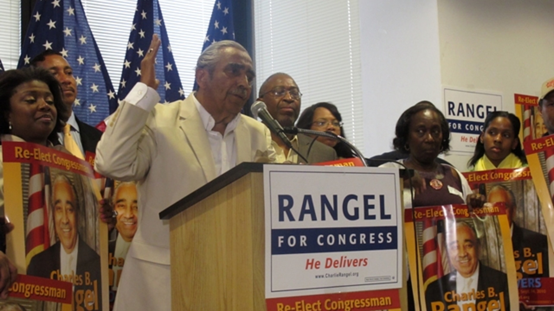 Rep. Charlie Rangel, D-New York, speaks to constituents in 2010 / AP