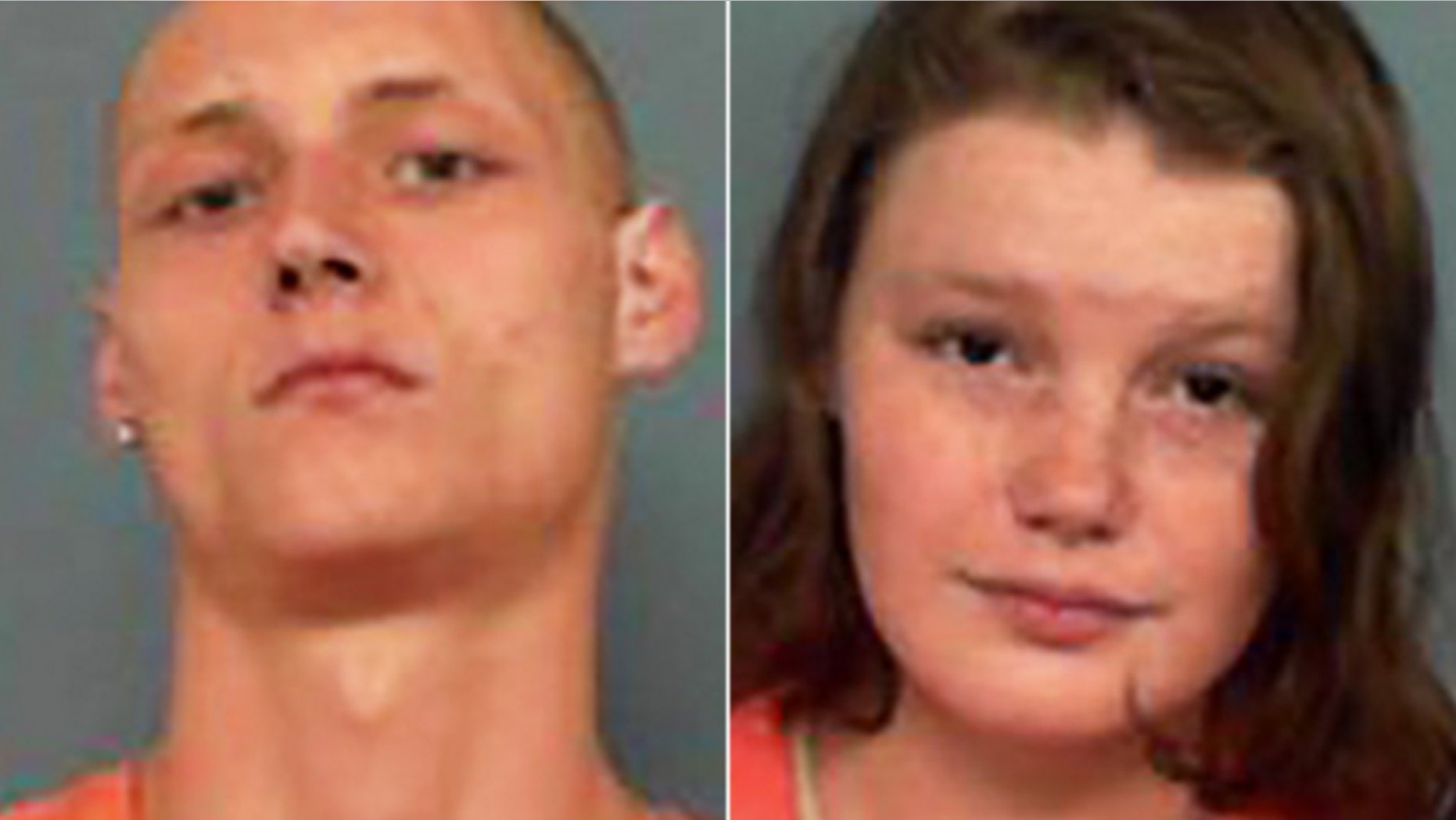 Charles Elliott, left, and Erica Shryock, right, pleaded guilty in Arkansas on Thursday after their 15-day-old daughter was found with more than 100 rat bites.