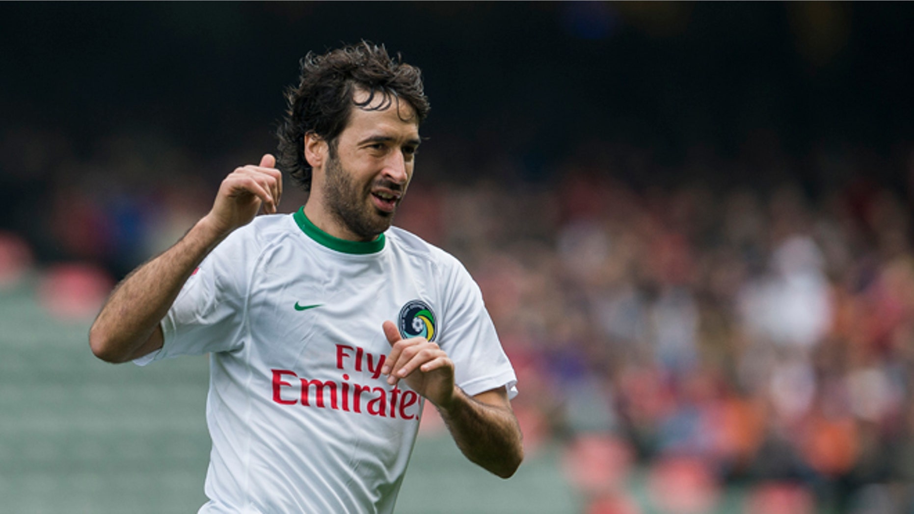SO KON PO, HONG KONG SAR - FEBRUARY 19: Raul Gonzalez of New York Cosmos reacts during the 2015 Lunar New Year Cup match between South China and the New York Cosmos at Hong Kong Stadium on February 19, 2015 in So Kon Po, Hong Kong. (Photo by Victor Fraile/Getty Images)