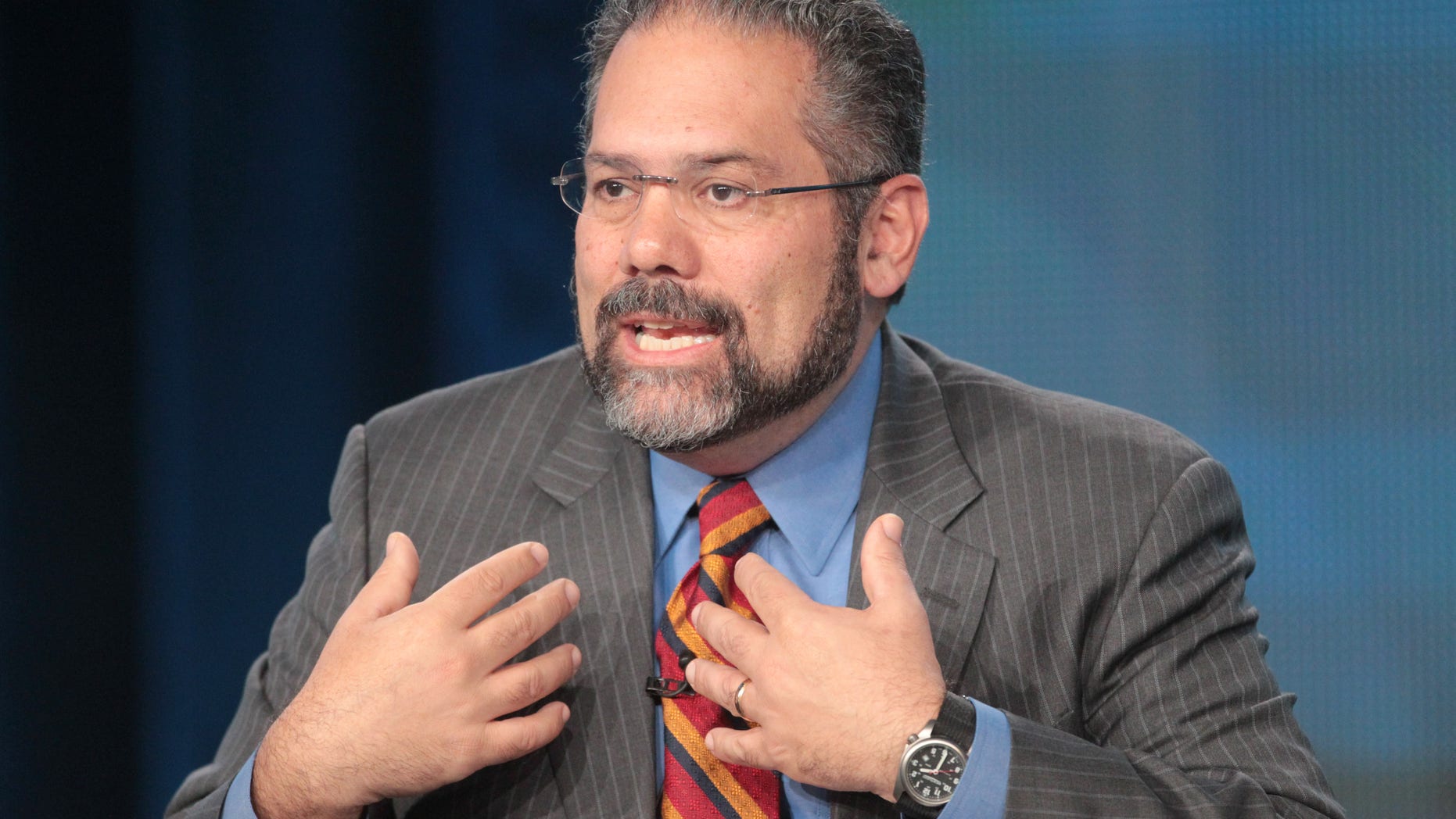 Ray Suarez during the PBS Election Coverage panel on January 4, 2012 in Pasadena, California.