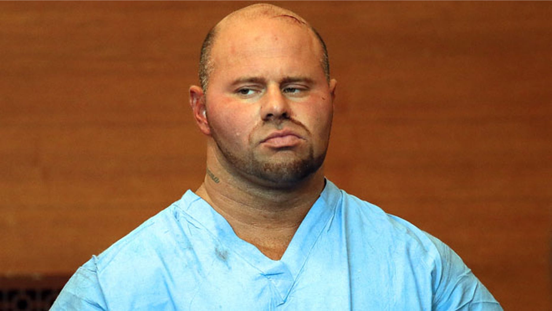 Aug 16, 2013: Jared Remy appears at Waltham District Court for his arraignment, in Waltham, Mass., on domestic assault and battery charges in connection with the death of 27-year-old Jennifer Martel.