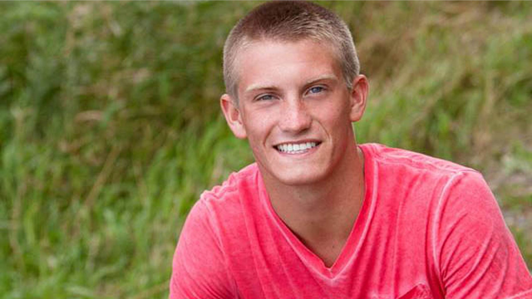 This photo shows Reid Sagehorn, a former student at Rogers High School in Rogers, Minn. who is suing his school district and the town's police chief after he was suspended over a Twitter message (MyFoxTwinCities.com)