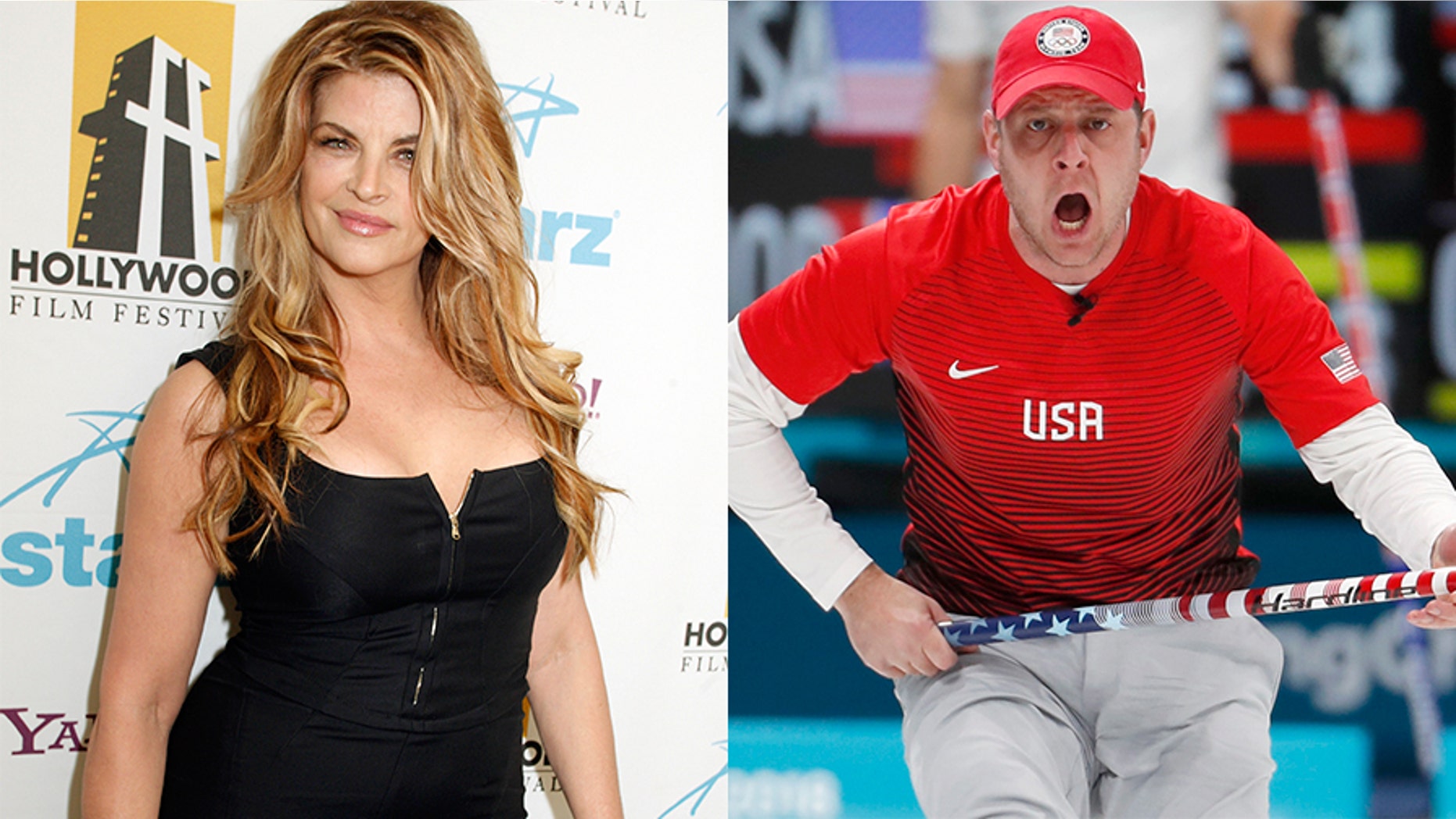 Actress Kirstie Alley (left) gets slammed by Team USA's John Shuster after she called curling "boring" during the Olympics.