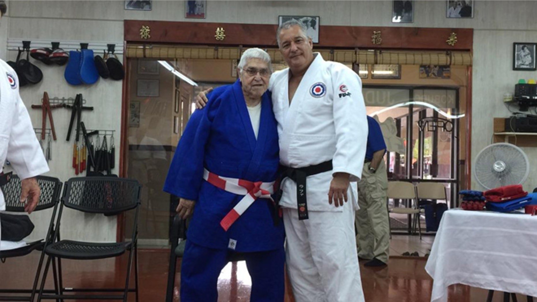 Ricardo Valdez (left) and Jorge R Delgado (right) at Jyoshinkan Dojo in Pembroke Pines, FL.