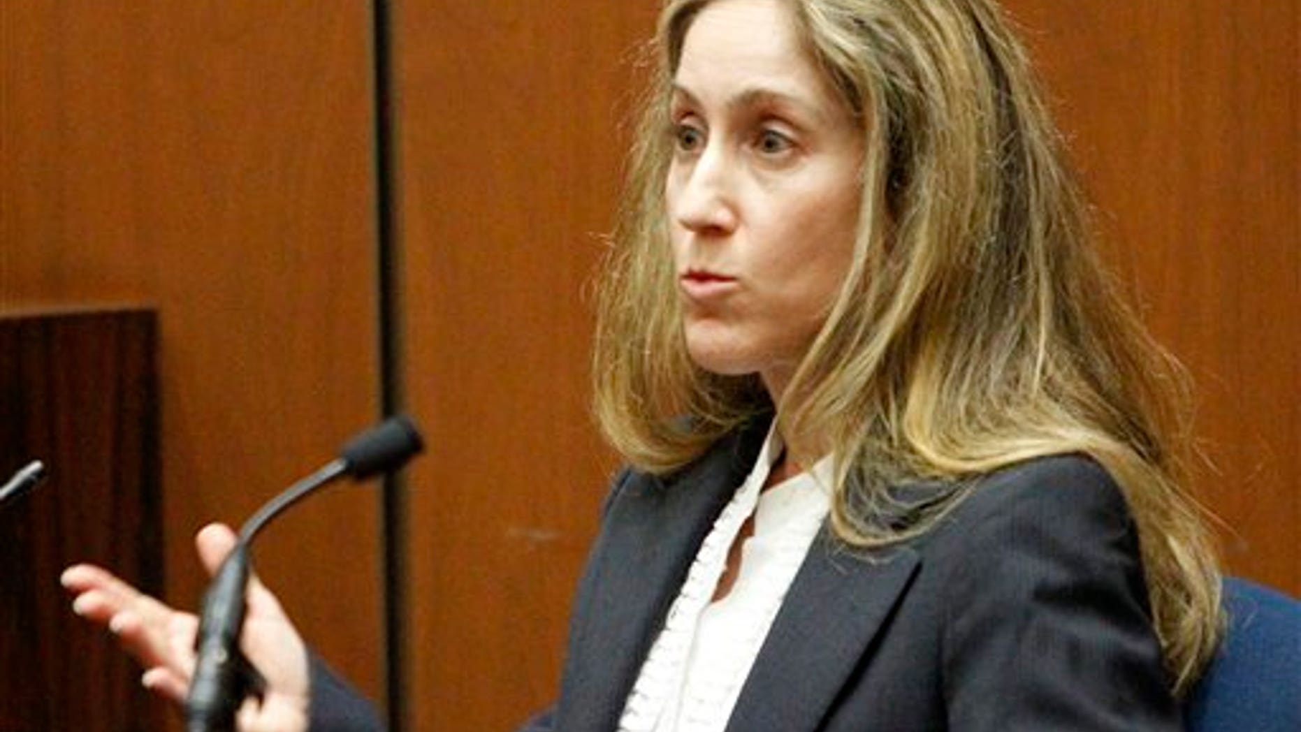 Dr. Richelle Cooper, emergency room physician testifies during the Conrad Murray involuntary manslaughter trial in downtown Los Angeles. (AP)