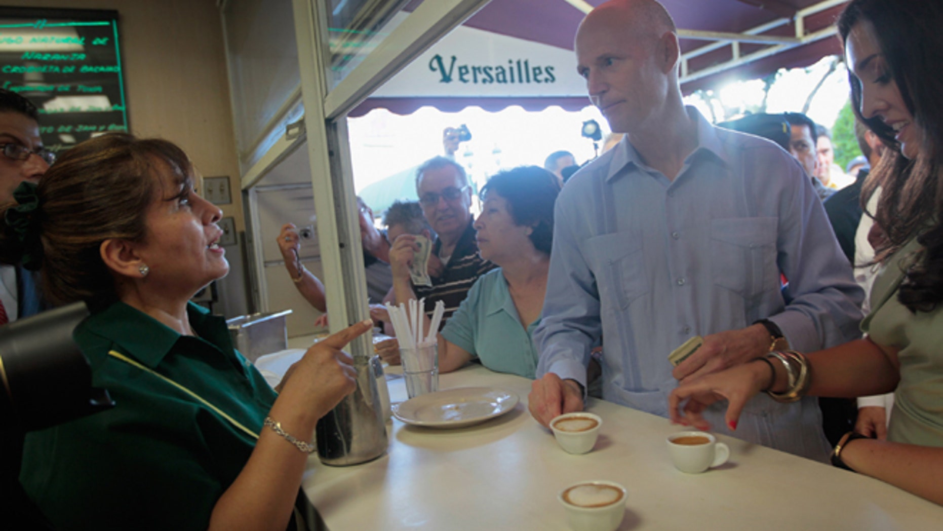 Florida Governor Rick Scott at a restaurant on July 12, 2011 in Miami, Florida.