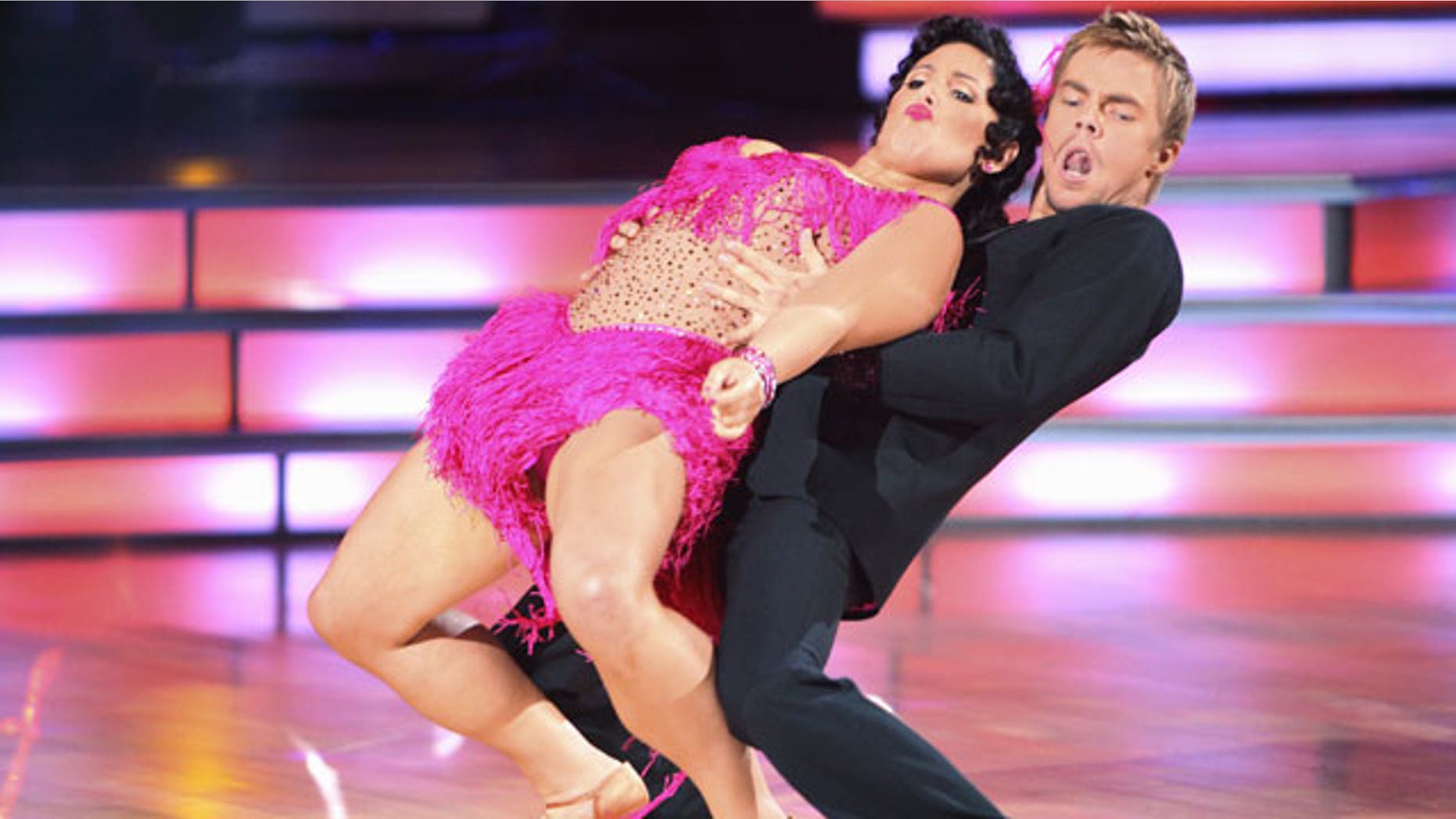 n this image released by ABC, Ricki Lake, left, and her partner Derek Hough, perform on the celebrity dance competition series, "Dancing with the Stars." (AP)