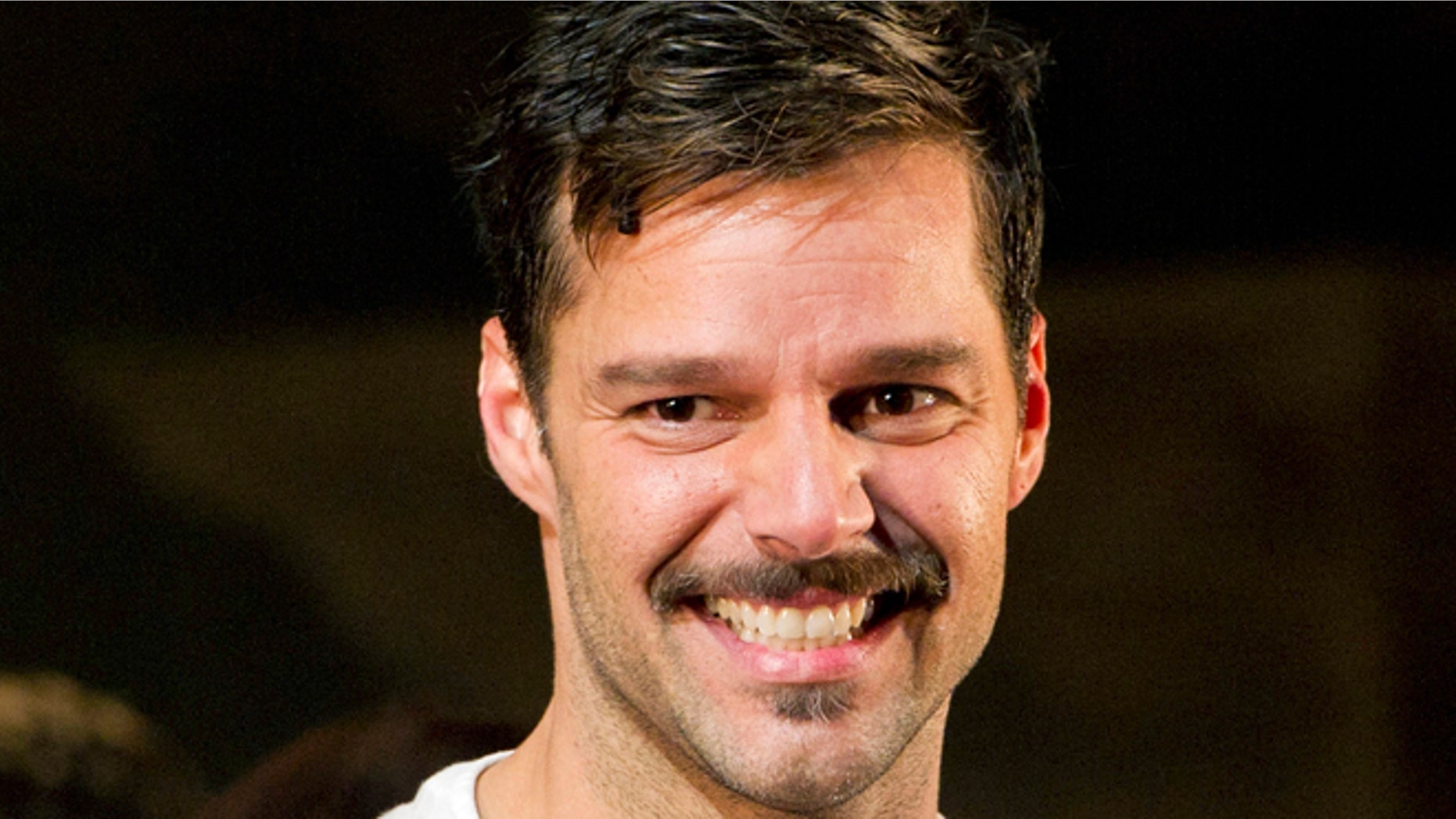 March 12, 2012: Ricky Martin appears at the curtain call after his first performance in the new Broadway production of "Evita", in New York.