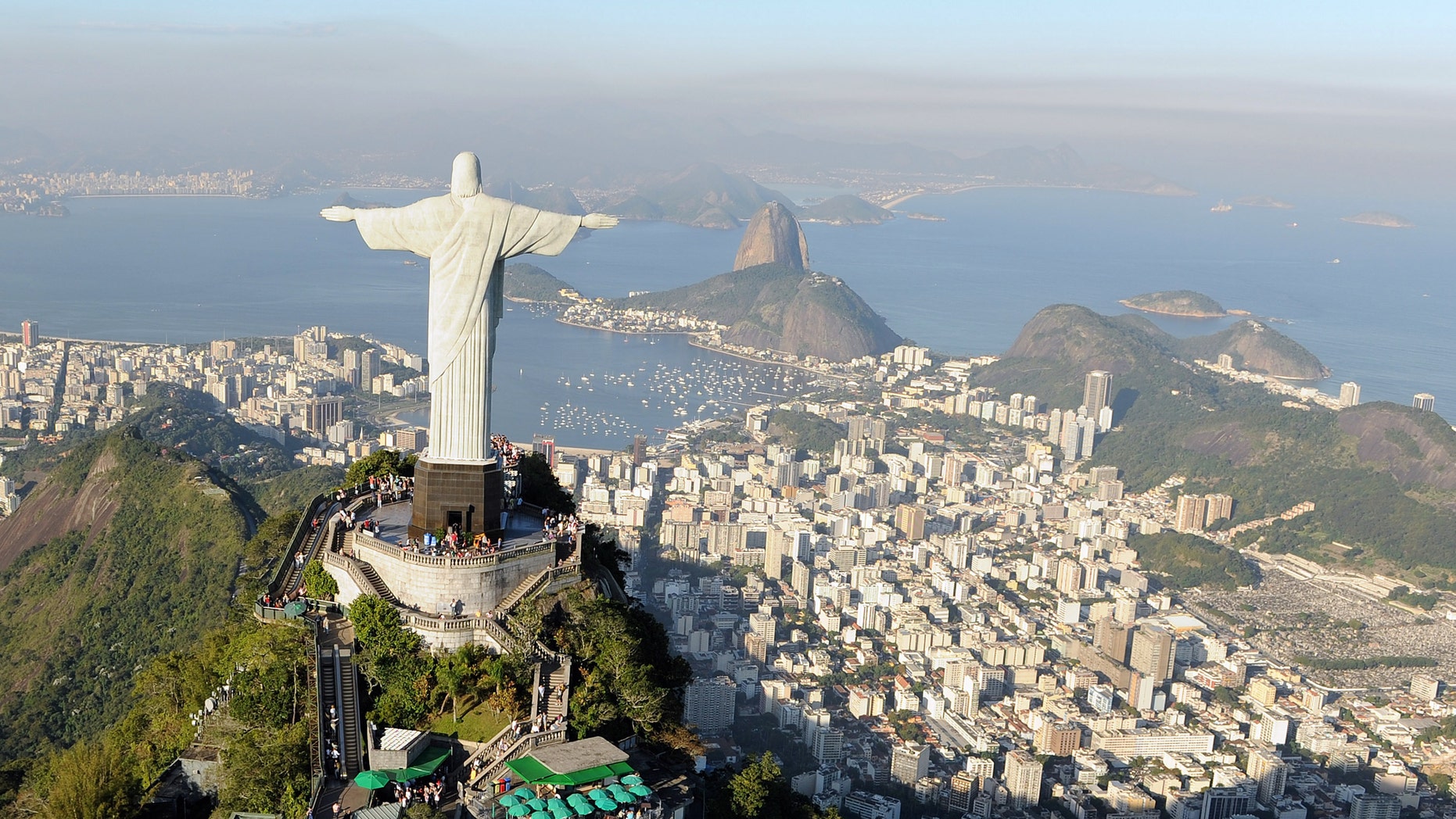 RIO DE JANEIRO, BRAZIL - JULY 27: An aerial view of the 'Christ the Redeemer' statue on top of Corcovado mountain on July 27, 2011 in Rio de Janeiro, Brazil. (Photo by Michael Regan/Getty Images)