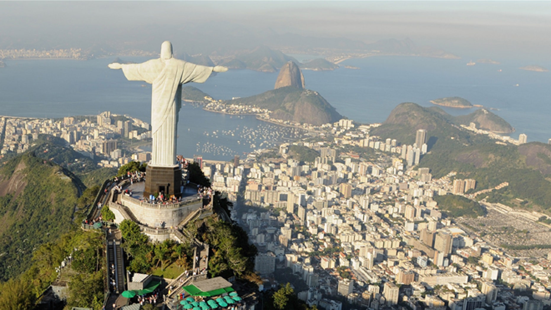 RIO DE JANEIRO, BRAZIL - JULY 27: An aerial view of the 'Christ the Redeemer' statue on top of Corcovado mountain on July 27, 2011 in Rio de Janeiro, Brazil. (Photo by Michael Regan/Getty Images)