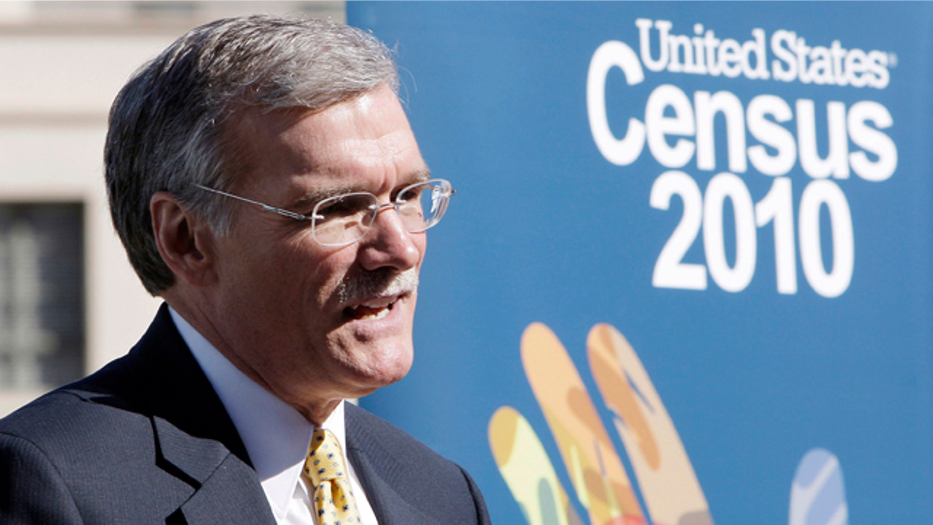 March 15, 2010: Census Bureau Director Robert Groves talks about filling out the 2010 Census forms during a news conference in Phoenix.
