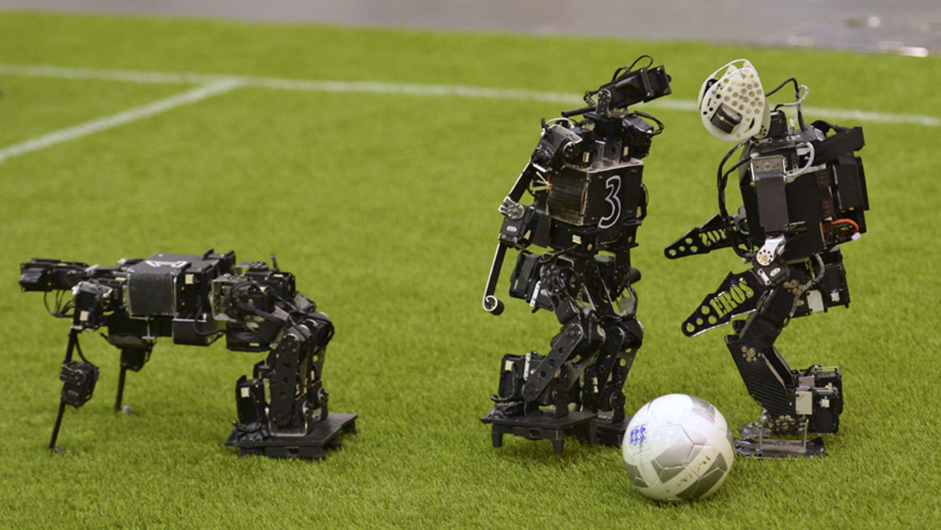 File photo - Humanoid robots compete during the 2015 Robocup July 22, 2015.