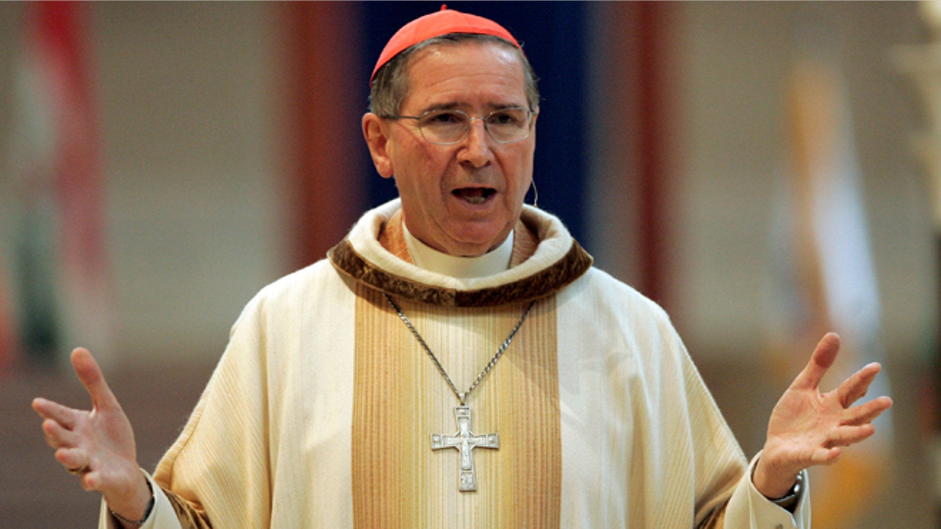 In this Sept. 22, 2007 file photo, Cardinal Roger Mahony speaks during an annual multi-ethnic migration Mass at the Cathedral of Our Lady of the Angels in Los Angeles. Cardinal Mahony and other top Roman Catholic officials from the Archdiocese of Los Angeles maneuvered behind the scenes to shield molester priests, provide damage control for the church and keep parishioners in the dark, according to church personnel files.