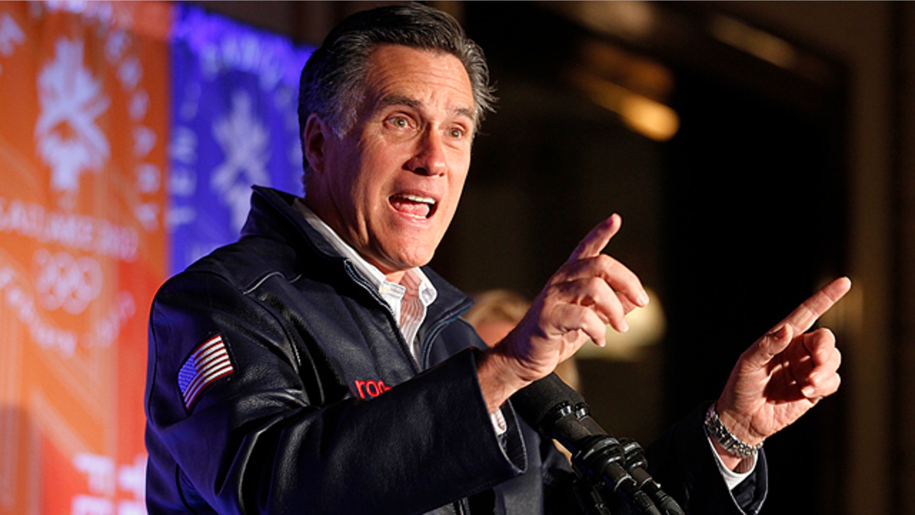 Feb. 18, 2012: Republican presidential candidate Mitt Romney speaks to a group of former Salt Lake City Olympic committee members marking the 10th anniversary of the games.
