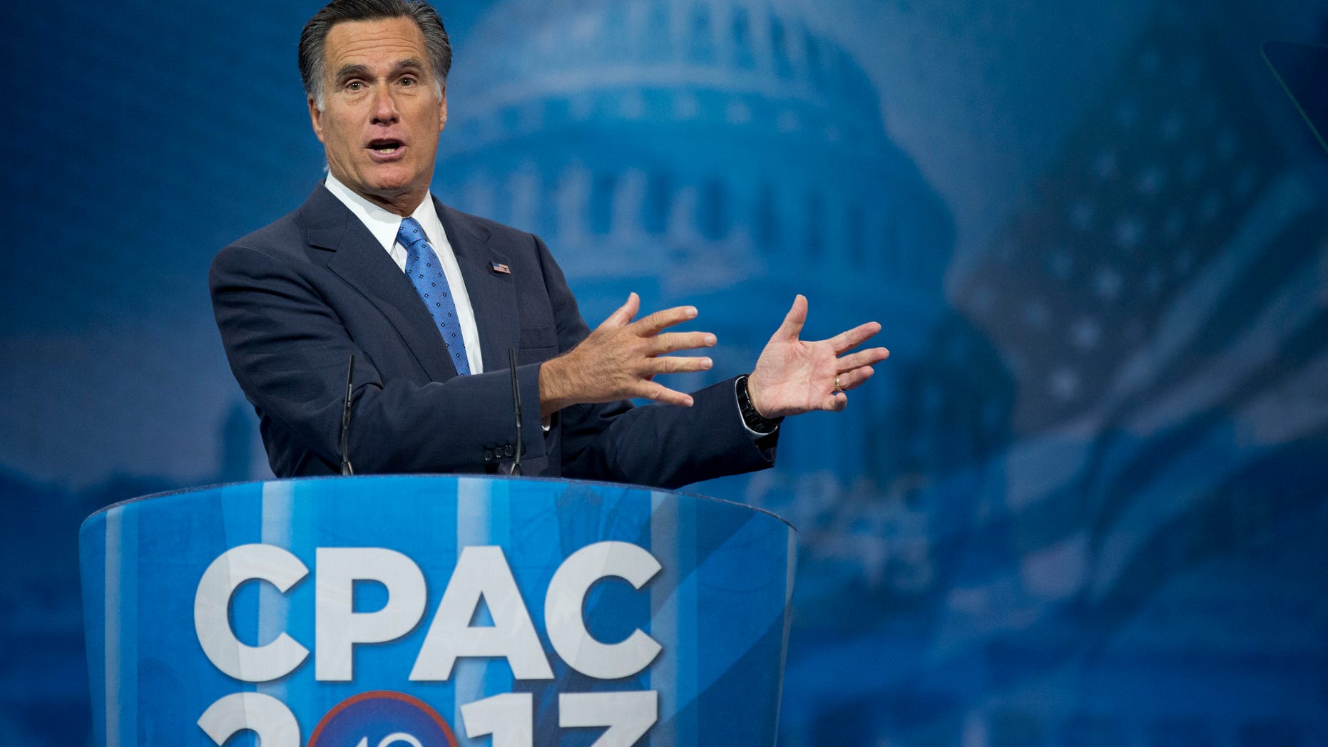 FILE: March 15, 2013: Mitt Romney, the 2012 GOP presidential candidate, at the annual Conservative Political Action Conference in National Harbor, Md.
