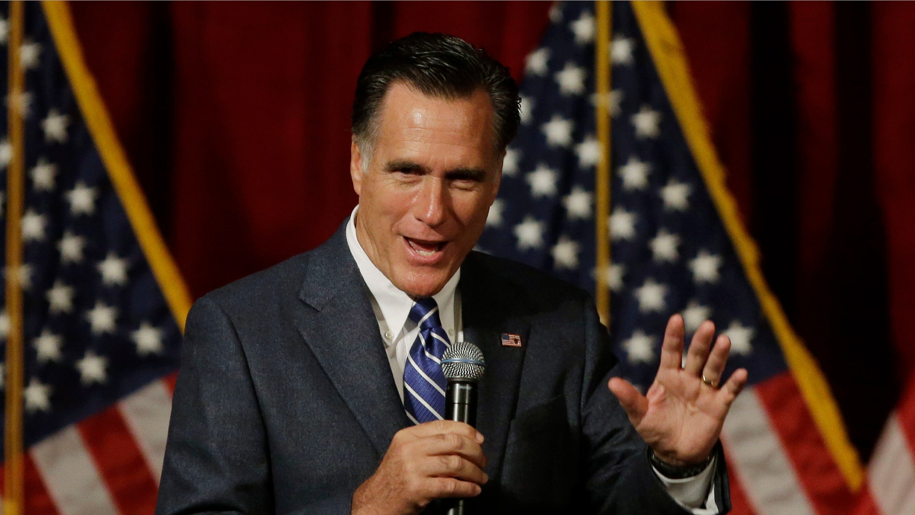 Sept. 22, 2012: Mitt Romney speaks at a campaign fundraising event in Del Mar, Calif.
