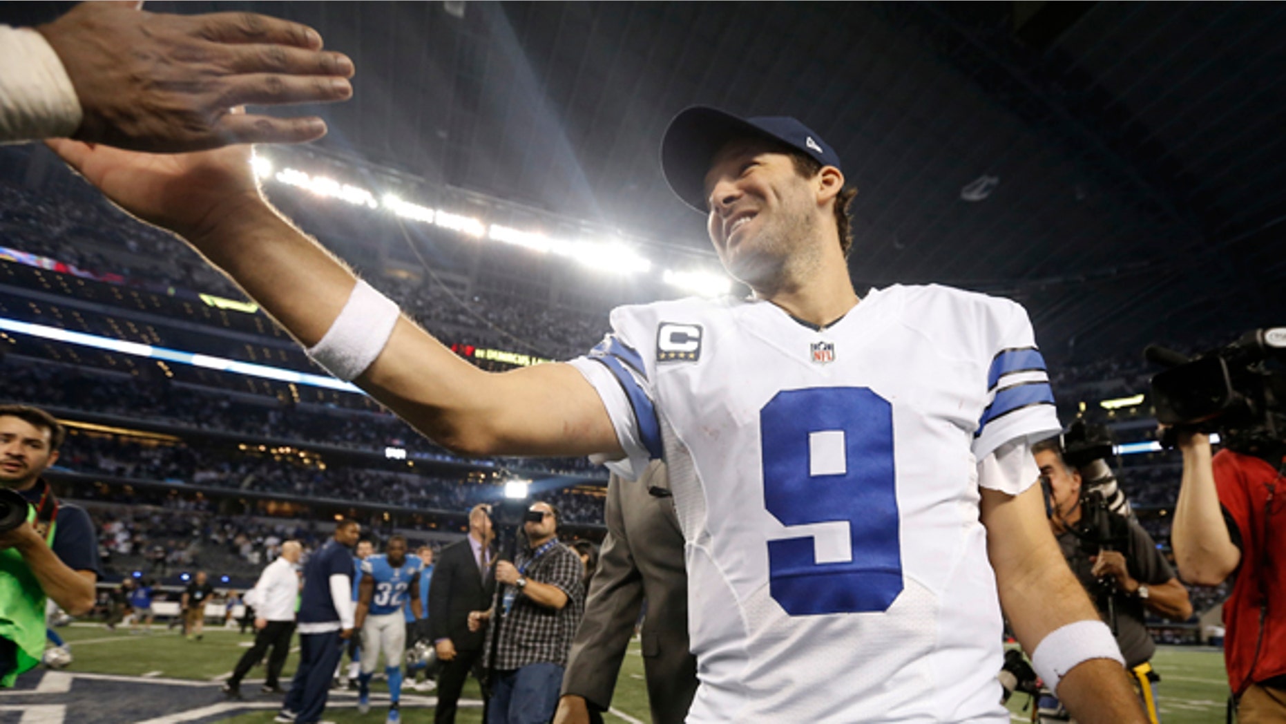 Romo after a game against the Detroit Lions, Sunday, Jan. 4, 2015, in Arlington, Texas.