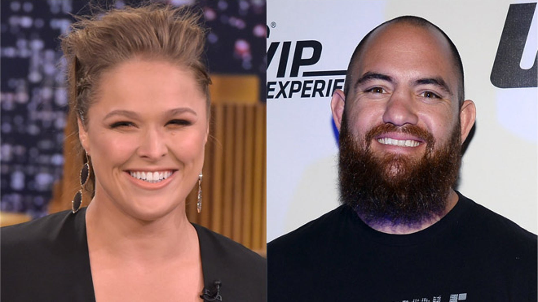 Ronda Rousey (left) and Travis Browne. (Photos: Getty Images)