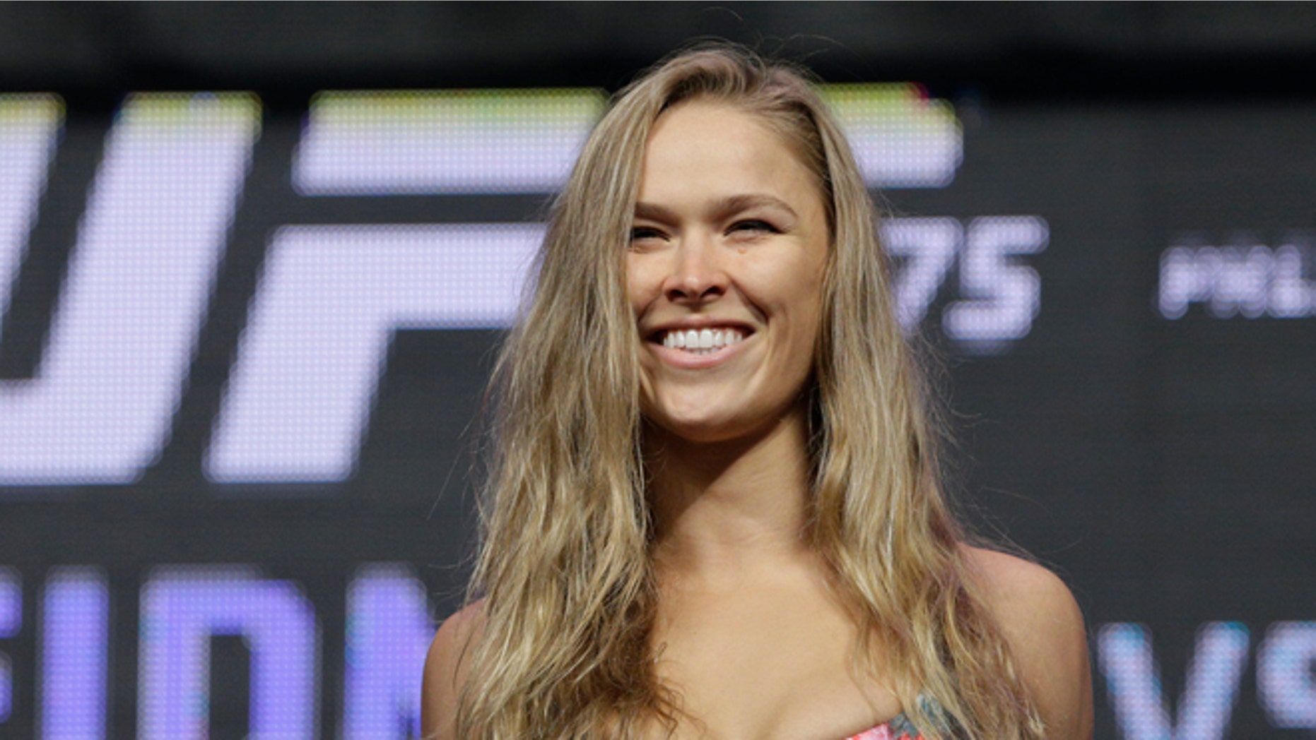 Ronda Rousey during a weigh-in for the UFC 175 mixed martial arts event at the Mandalay Bay in Las Vegas, in 2014.