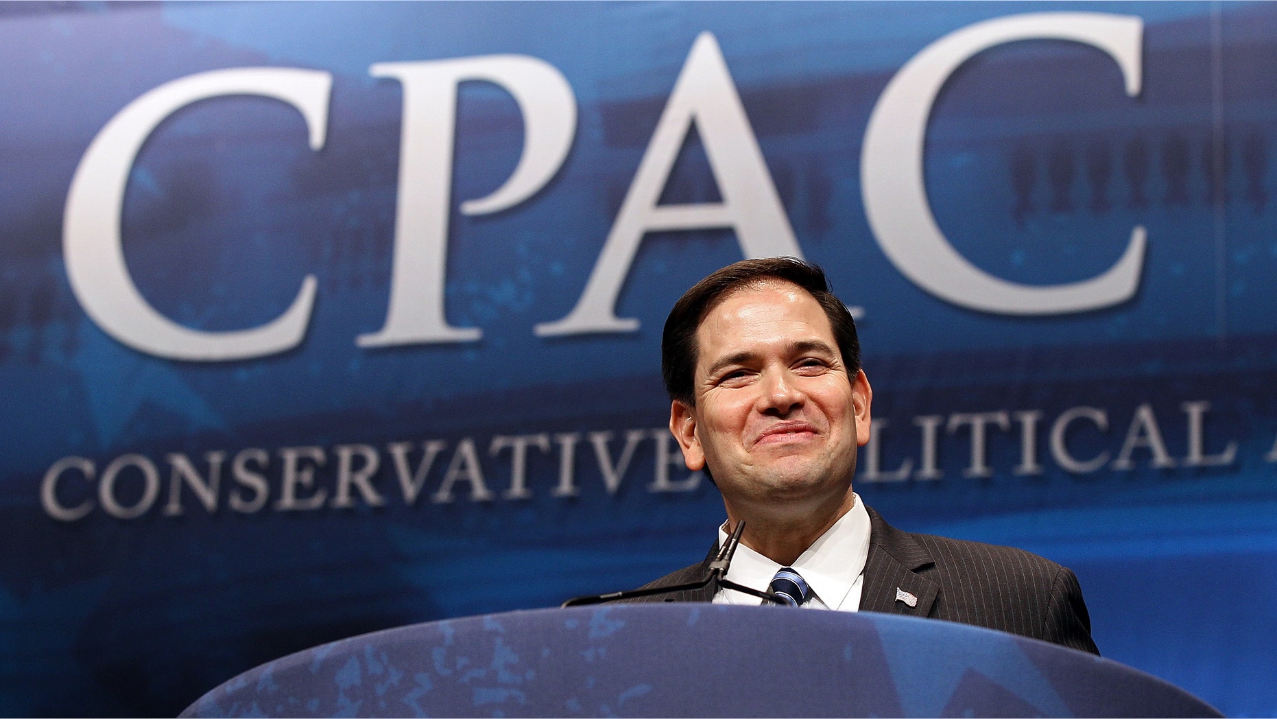 WASHINGTON, DC - FEBRUARY 09: Sen. Marco Rubio (R-FL) delivers a speech titled, "Is America Still an Exceptional Nation?" during the annual Conservative Political Action Conference (CPAC) February 9, 2012 in Washington, DC. Thousands of conservative activists are expected to attend the annual gathering in the nation's capital. (Photo by Win McNamee/Getty Images)