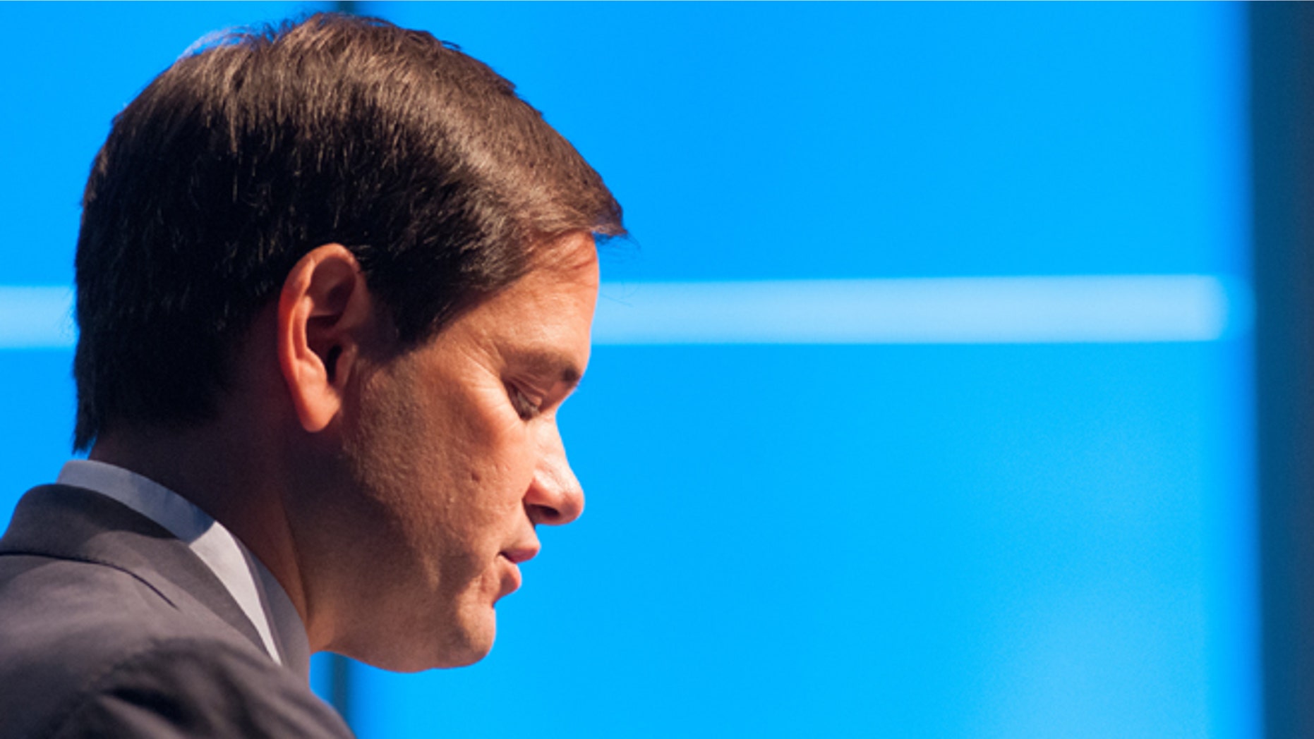CEDAR RAPIDS, IA - OCTOBER 02: Republican presidential candidate U.S. Sen. Marco Rubio (R-FL) speaks during a Americans for Peace, Prosperity, and Security national security forum event at the Cedar Rapids Public Library on October 2, 2015 in Cedar Rapids, Iowa. Rubio answered questions from moderator Jeanne Meserve about national security issues ranging from Russia and ISIS to cyber security and China. (Photo by David Greedy/Getty Images)