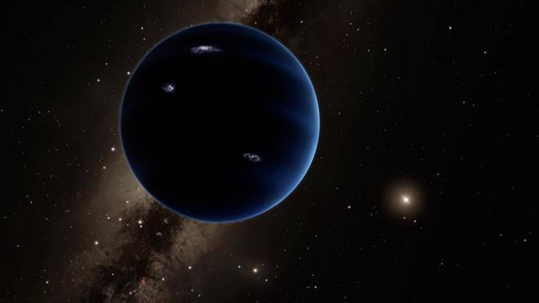 An artistic rendering of Planet Nine.