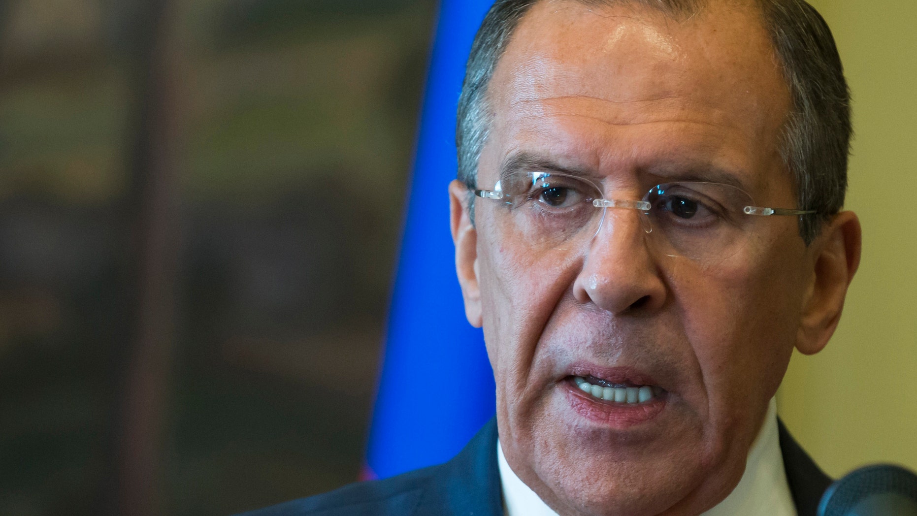 June 15, 2013 - FILE photo of Russian Foreign Minister Sergey Lavrov speaking to the media in Moscow, Russia.