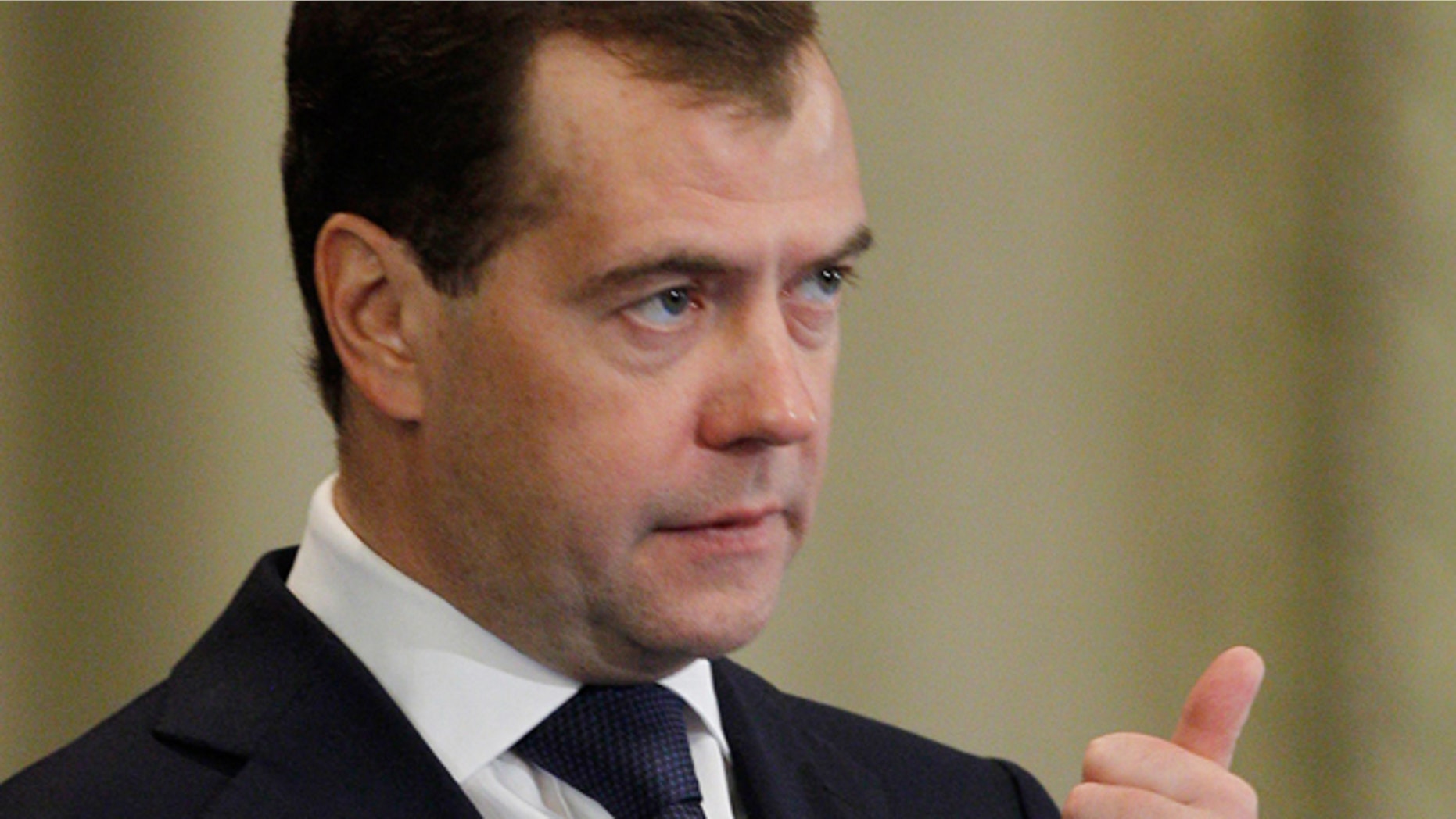 March 20: Russian President Dmitry Medvedev addresses Russian senior military officials in Moscow.
