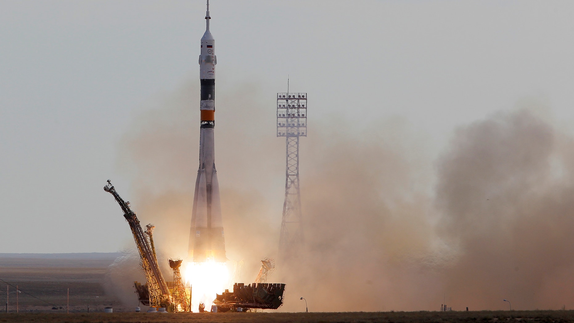 July 15, 2012: The Soyuz-FG rocket booster with Soyuz TMA-05M spaceship carrying a new crew to the International Space Station, ISS, blasts off from the Russian leased Baikonur Cosmodrome, in Kazakhstan.