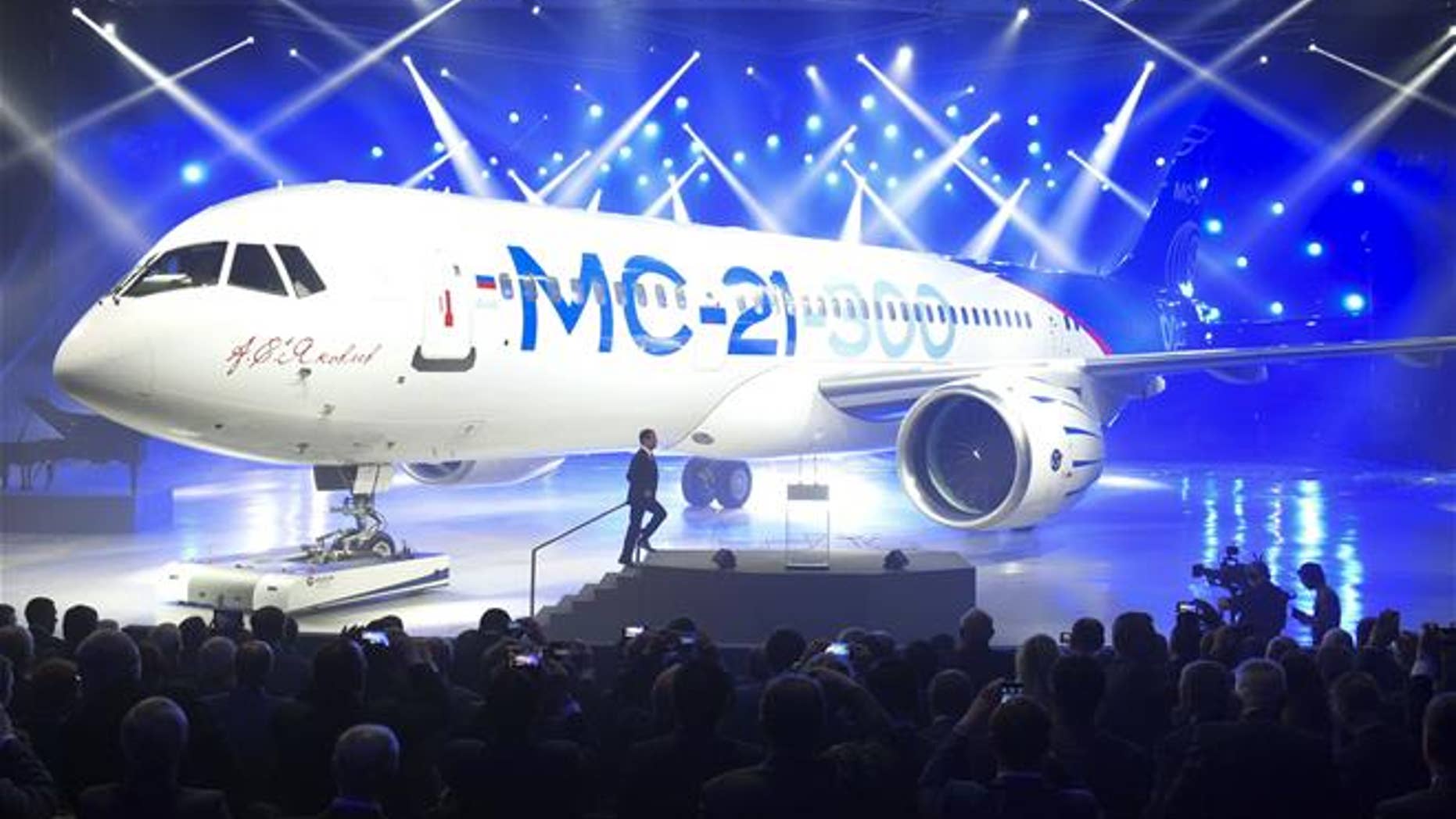 The MC-21-300 is seen in Irkutsk, Russia.