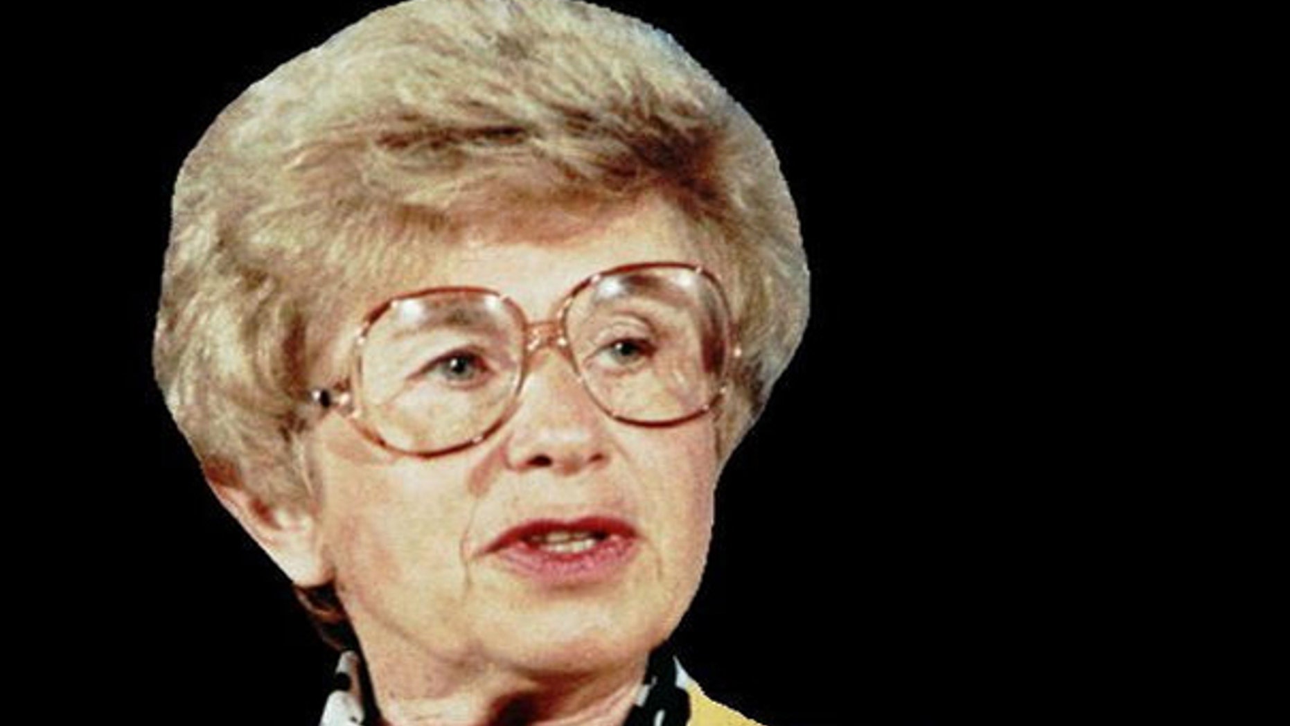A file photo of Ruth Westheimer in a head shot as Dr. Ruth, April 9, 1986. (AP)