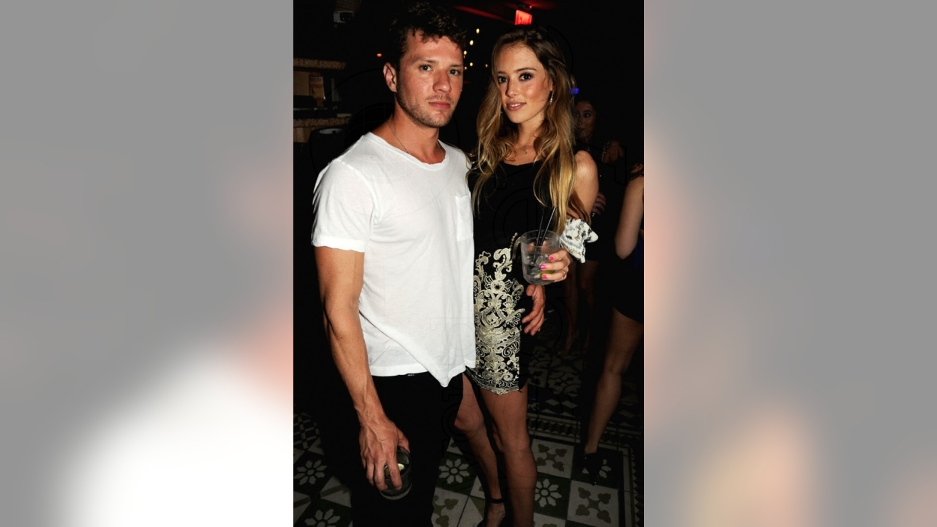 Ryan Phillippe and Paulina Slagter spotted in at Miami's Hyde Beach at SLS South Beach.
