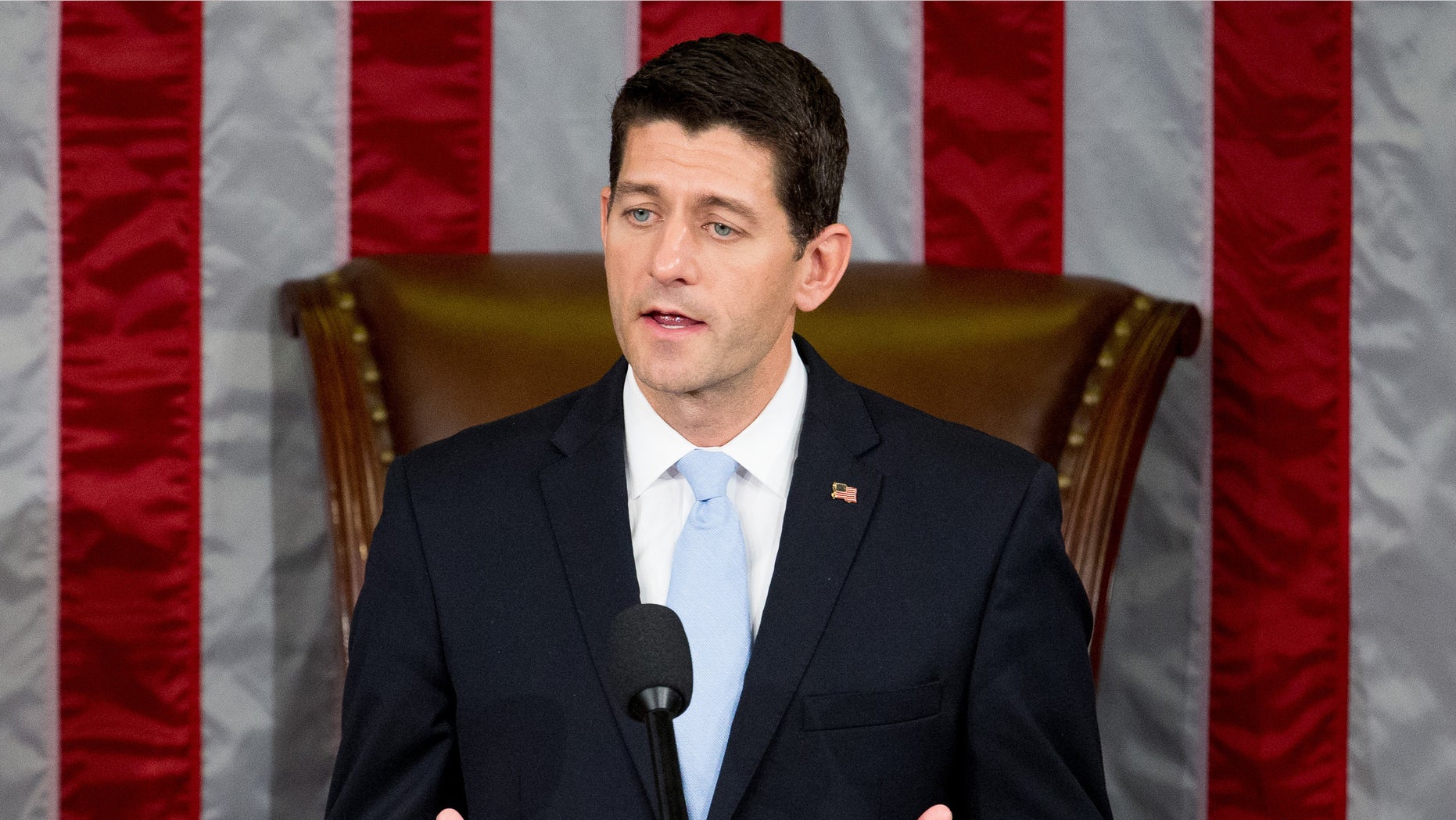 Newly elected House Speaker Paul Ryan of Wis., speaks in the House Chamber on Capitol Hill in Washington, Thursday, Oct. 29, 2015. Republicans rallied behind Ryan to elect him the House's 54th speaker on Thursday as a splintered GOP turned to the youthful but battle-tested lawmaker to mend its self-inflicted wounds and craft a conservative message to woo voters in next year's elections. (AP Photo/Andrew Harnik)