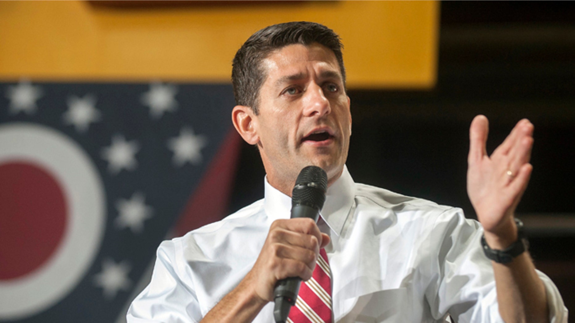 Saturday, Oct. 27, 2012: Republican vice presidential candidate Paul Ryan, R-Wis., speaks at a campaign event at the Gradall Industries plant in New Philadelphia, Ohio.