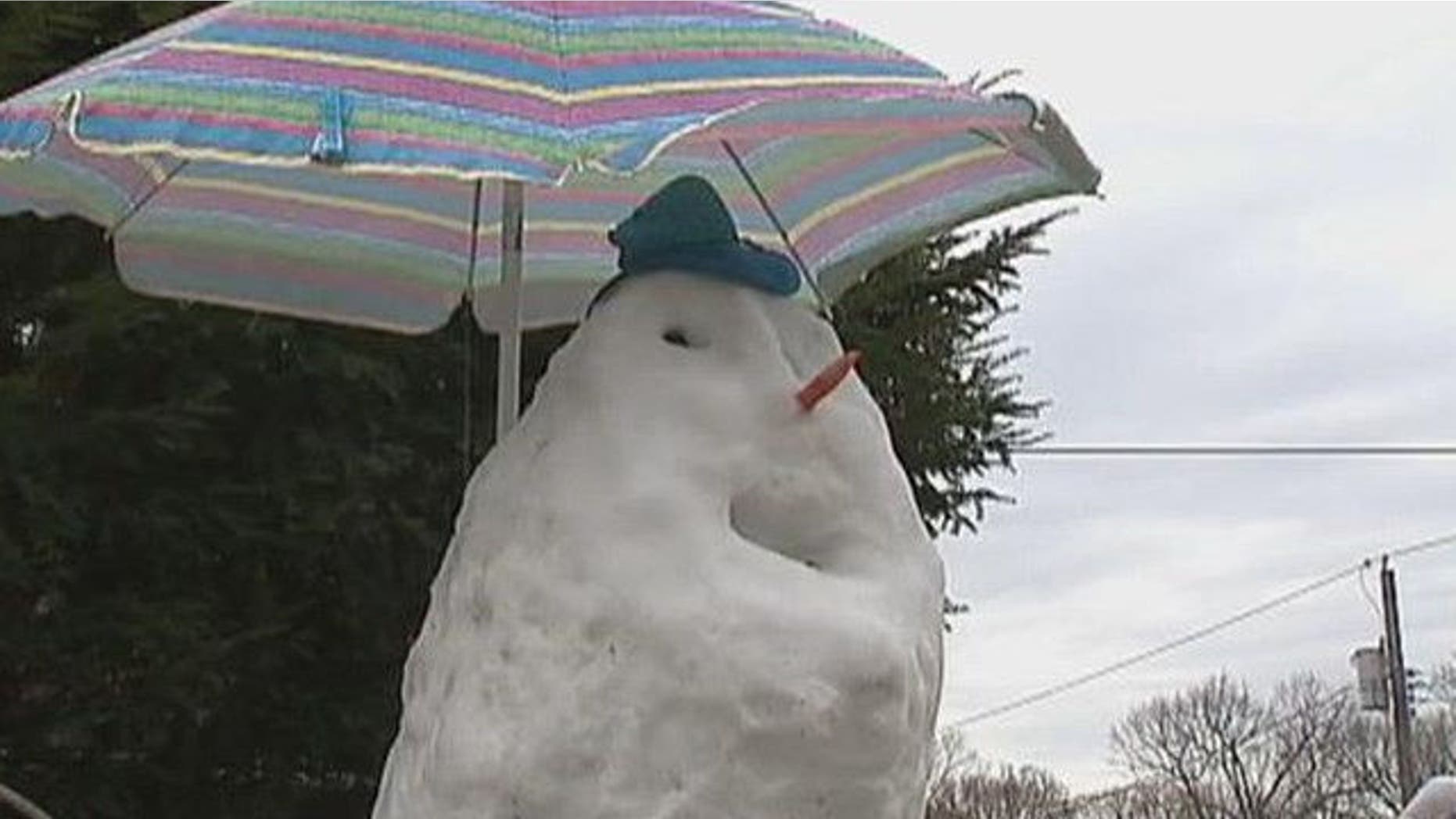 The snowman the Fregoe family built in 2015.